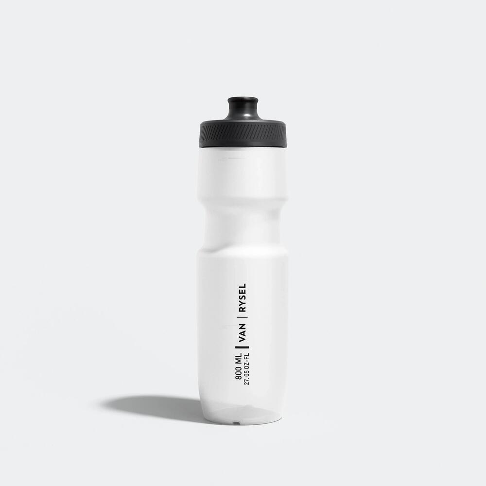 Bidón de ciclismo Van Rysel FastFlow L de 800 ml con cuerpo flexible graduado y tetina SureSnap.