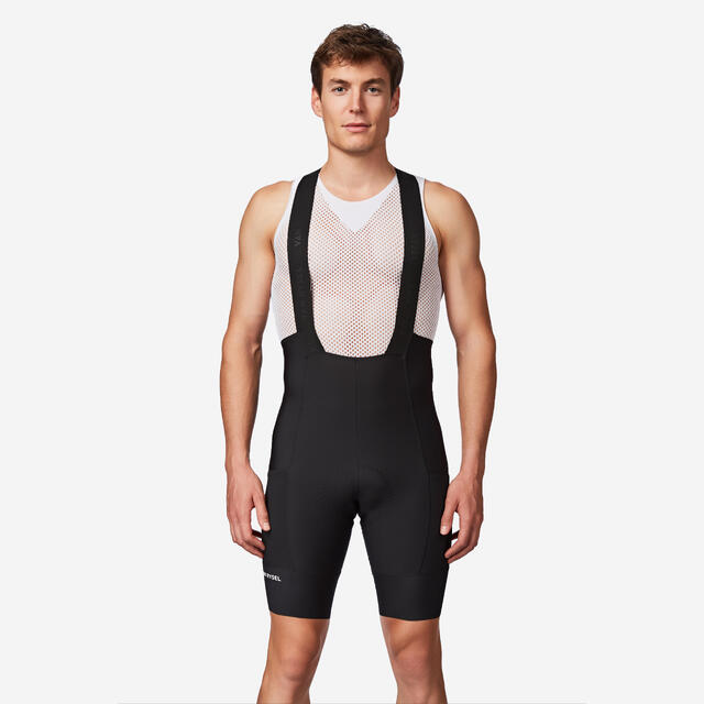 Culotte ciclismo corto con tirantes Hombre Endurance Negro
