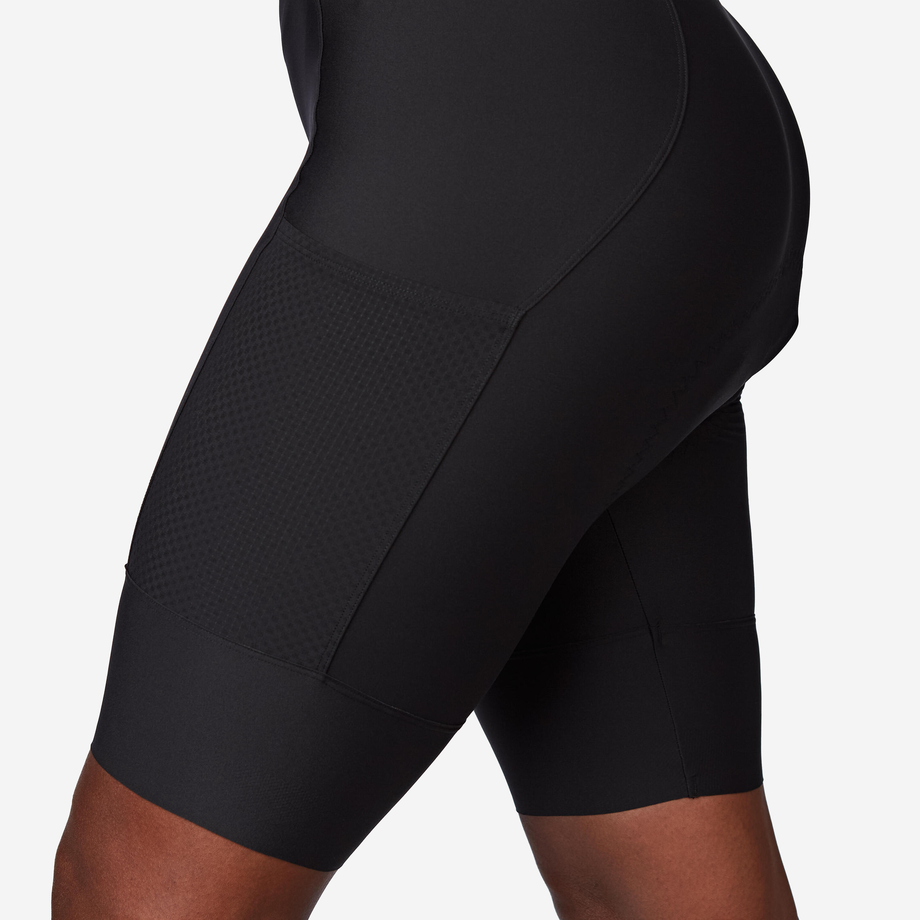 Women's endurance road cycling shorts, EDR  - Black