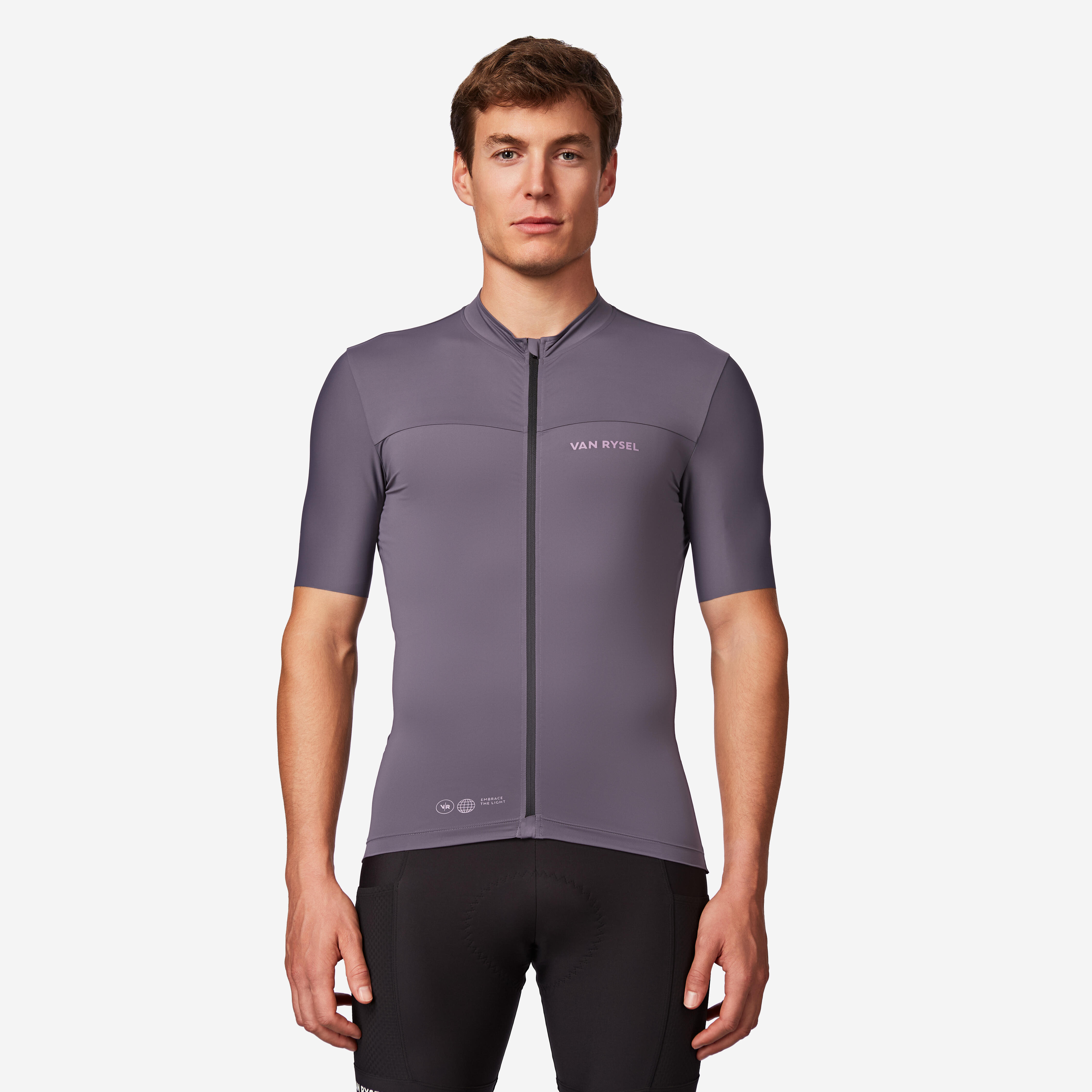 Decathlon UK VAN RYSEL Men's Fitted Short-sleeved Road Cycling Jersey - Edr 2 Purple | FREE Click & Collect at Stores and Asda. 365 Days return available.