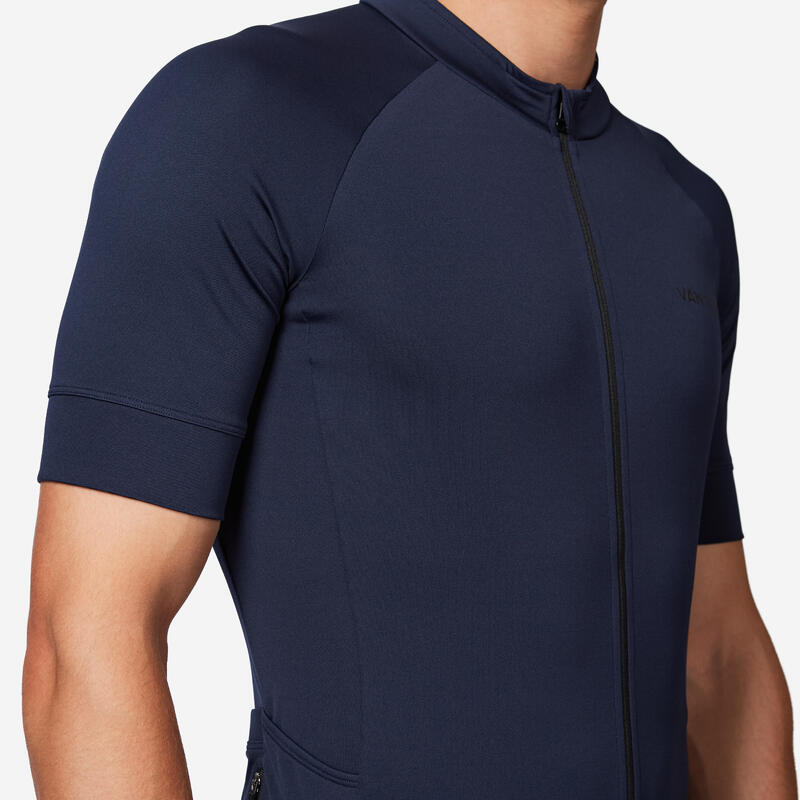 Tricou ciclism pe șosea Discover Albastru oțel Bărbați