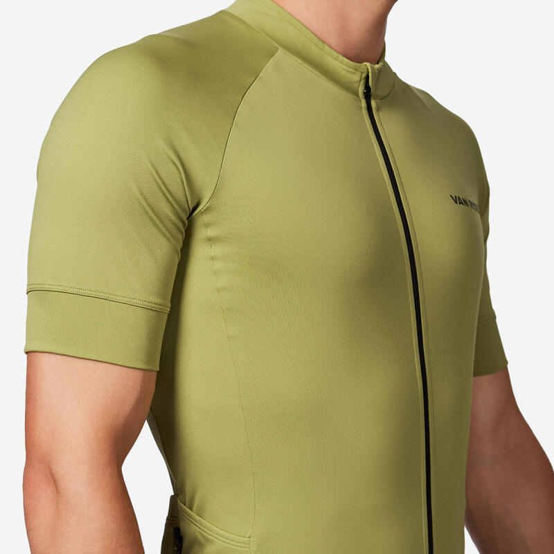 Tricou ciclism pe șosea Discover Verde Bărbați