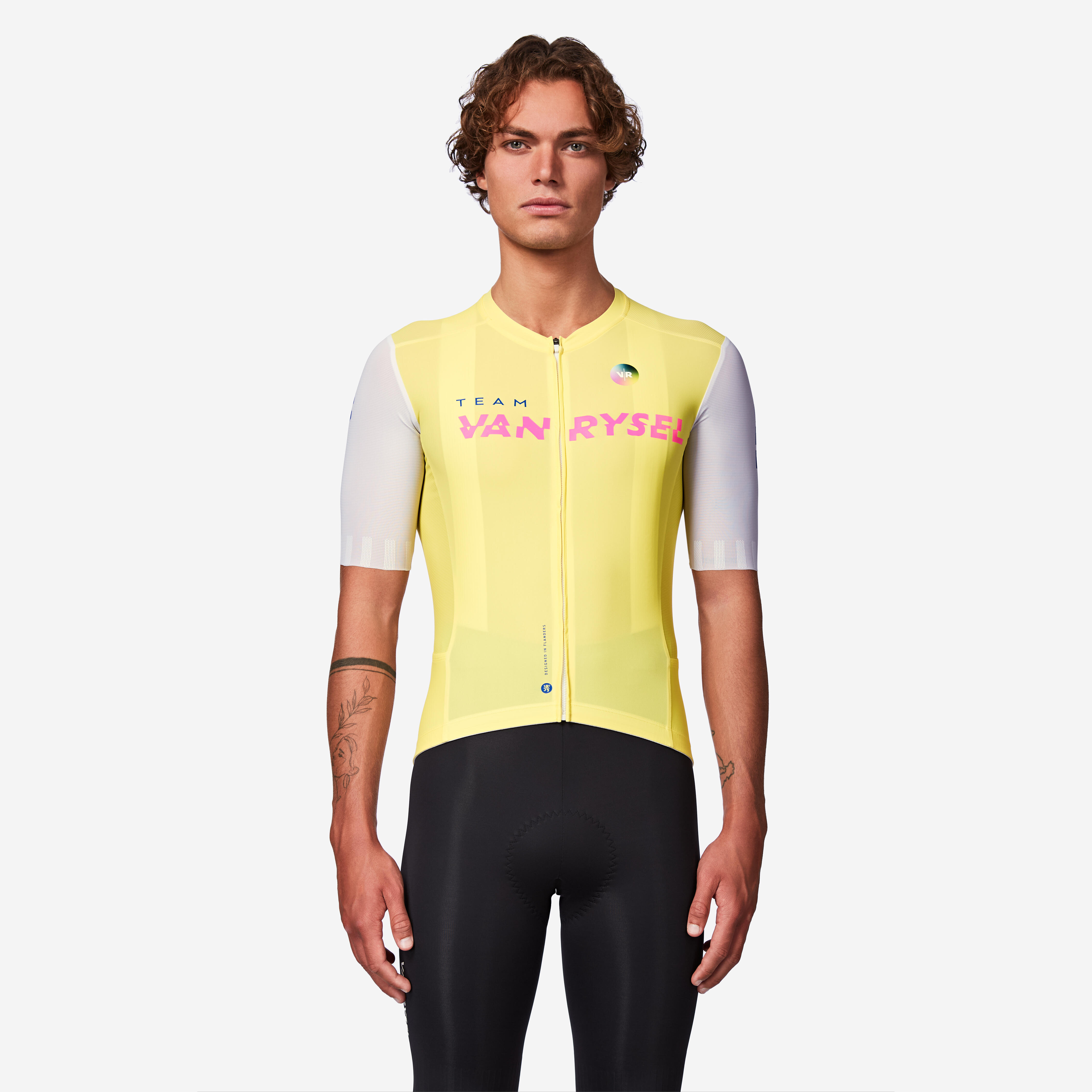 VAN RYSEL Unisex cyklistický dres RCR-R 2 Team krátky rukáv žltý L · záber 3