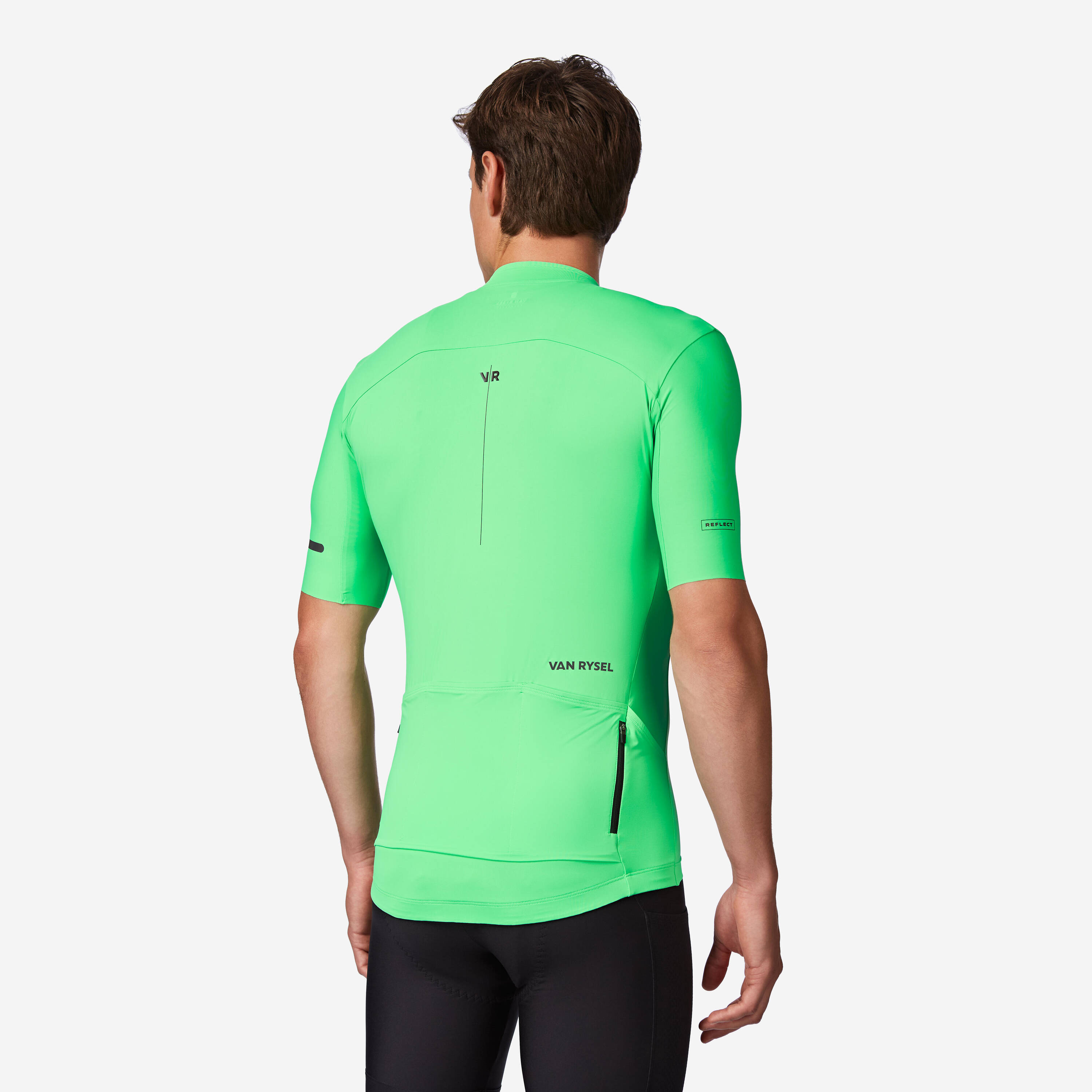 Men's fitted road cycling short-sleeved jersey, EDR 2 green -  2