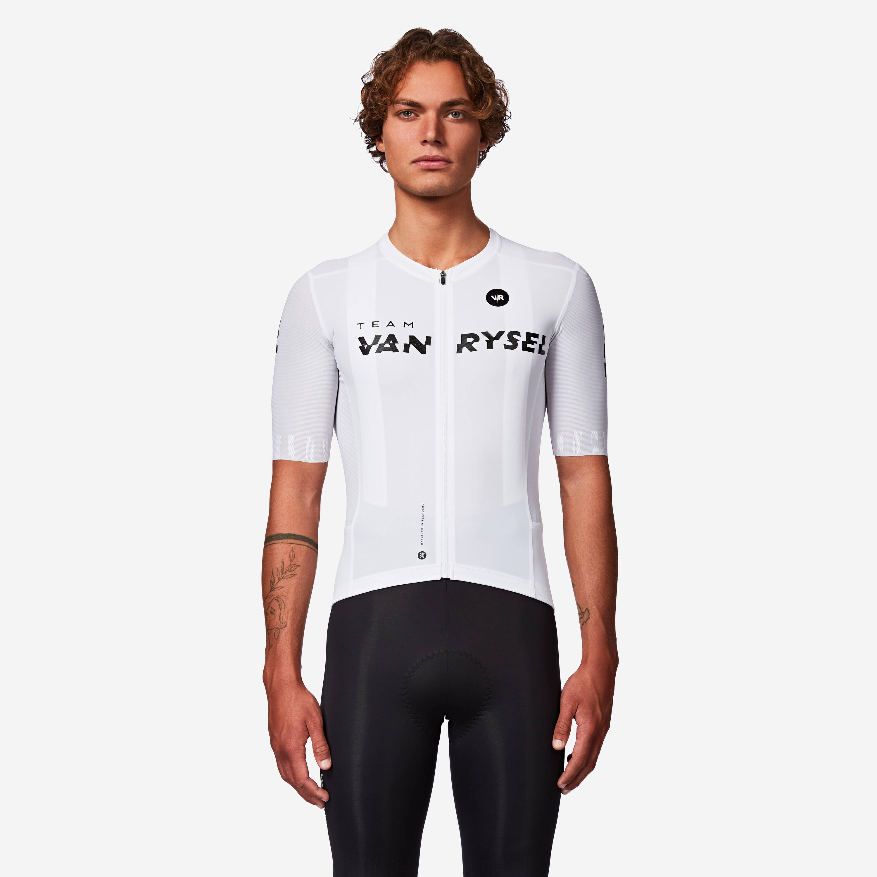 Unisex highly fitted short-sleeved road cycling jersey - RCR-R 2 white -  3