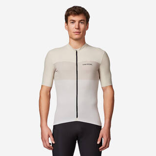 Men's fitted short-sleeved road bike jersey - EDR 2 - Beige