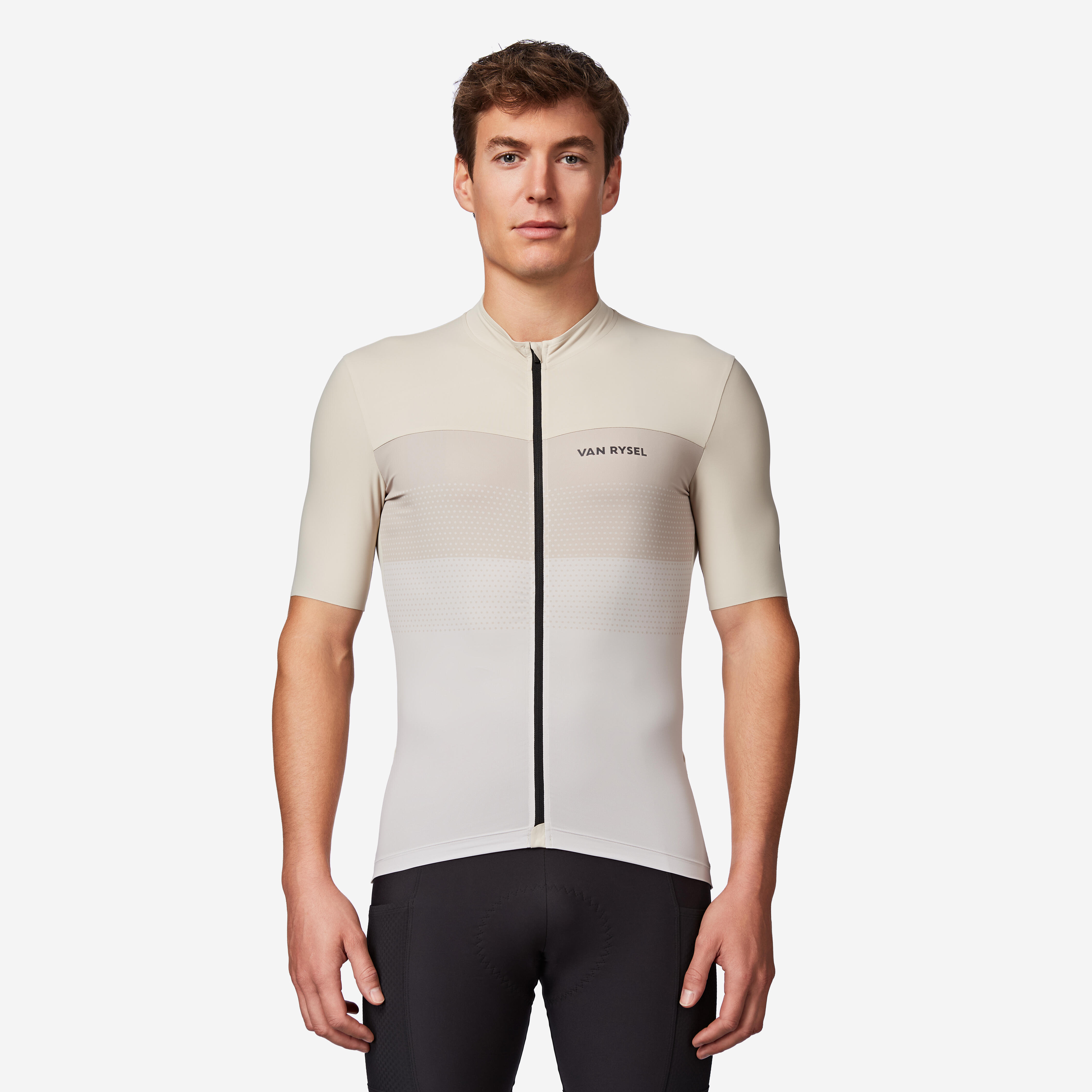 Decathlon UK VAN RYSEL Men's Fitted Short-sleeved Road Bike Jersey - Edr 2 - Beige | FREE Click & Collect at Stores and Asda. 365 Days return available.