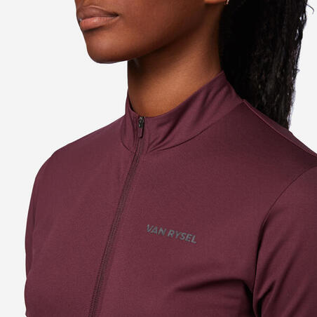 Джерсі жіноче 100 для велоспорту з короткими рукавами бордове