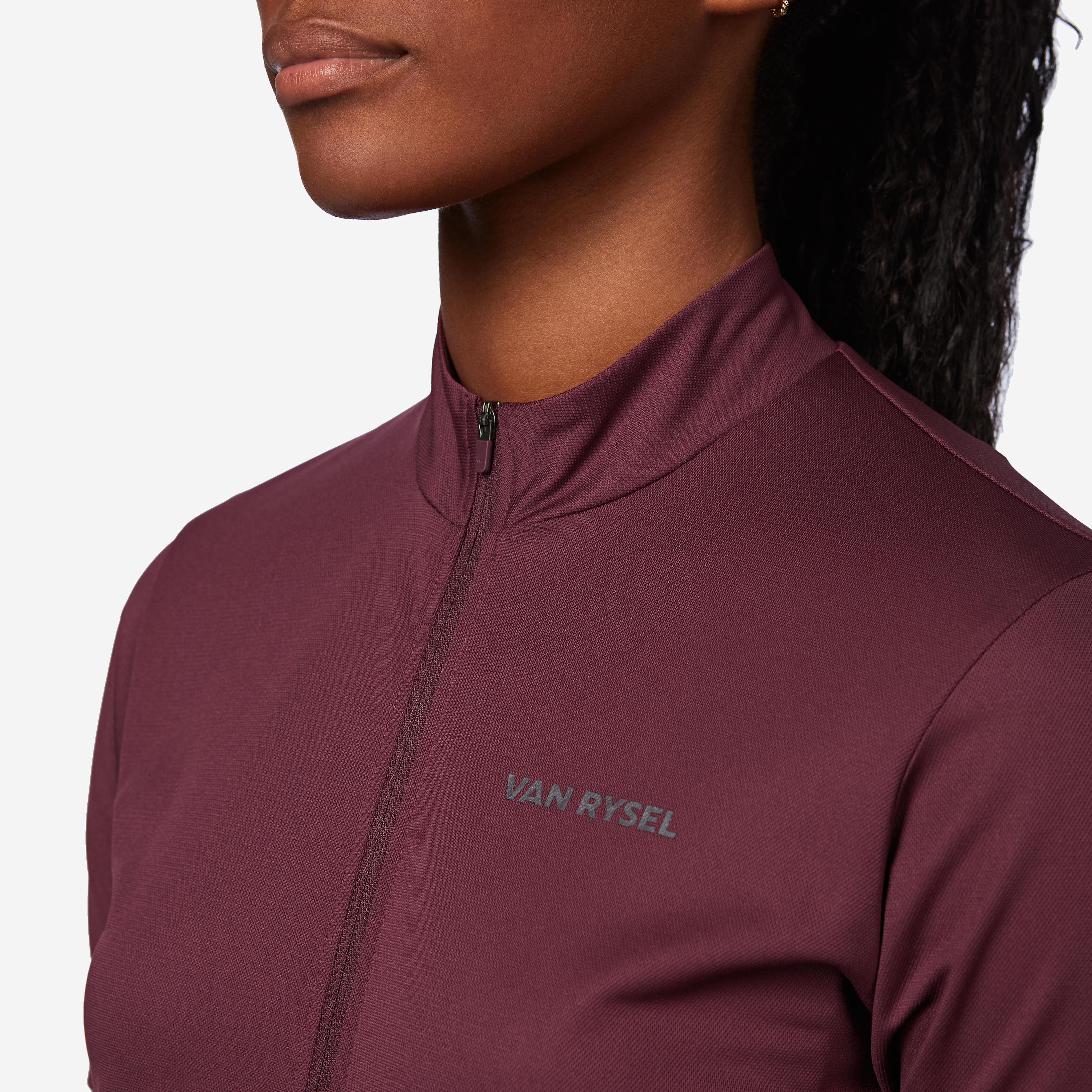 Women's Short-Sleeved Cycling Jersey - RC 100 Burgundy - VAN RYSEL