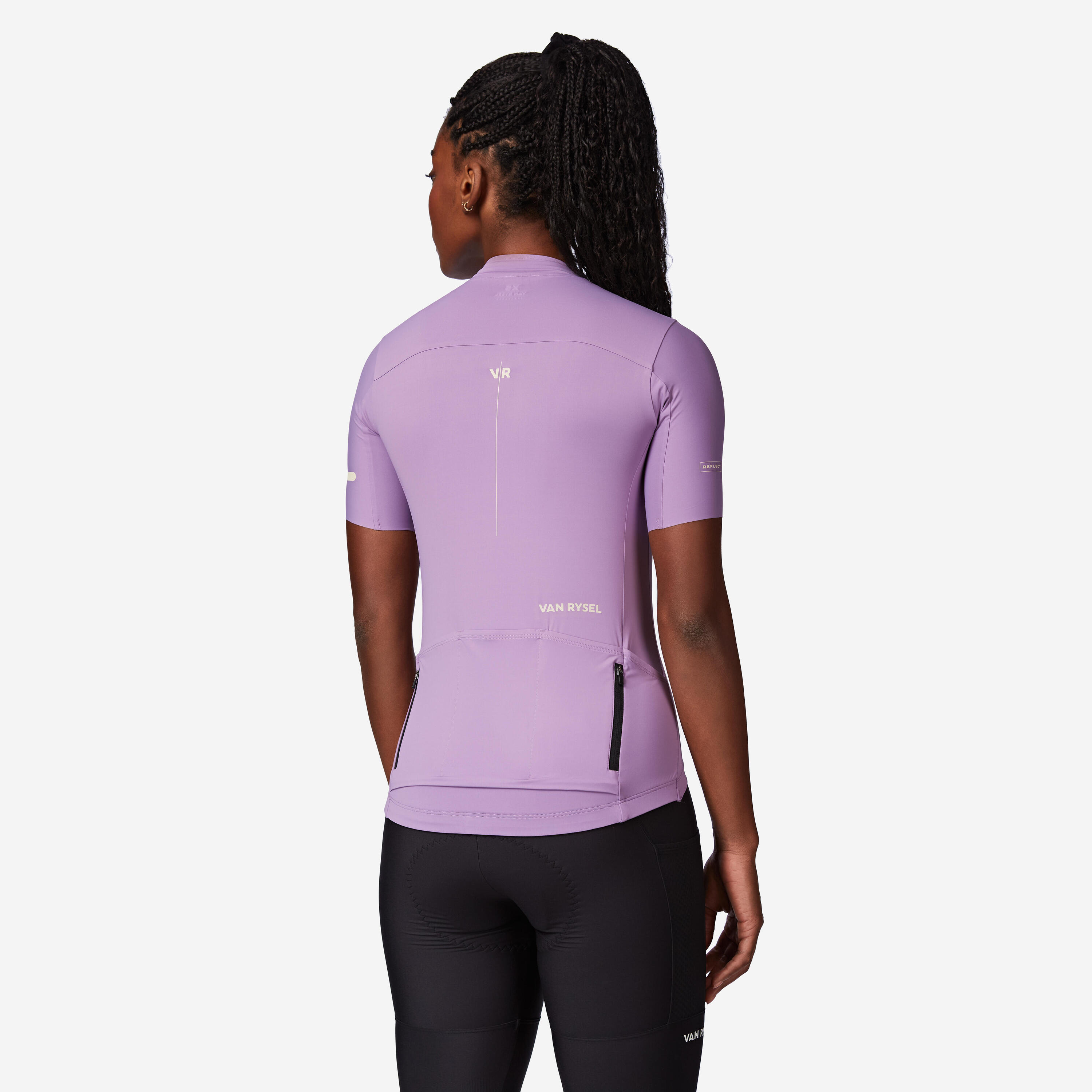 Maillot de vélo de route à manches courtes ajusté femme, EDR 2 2/8