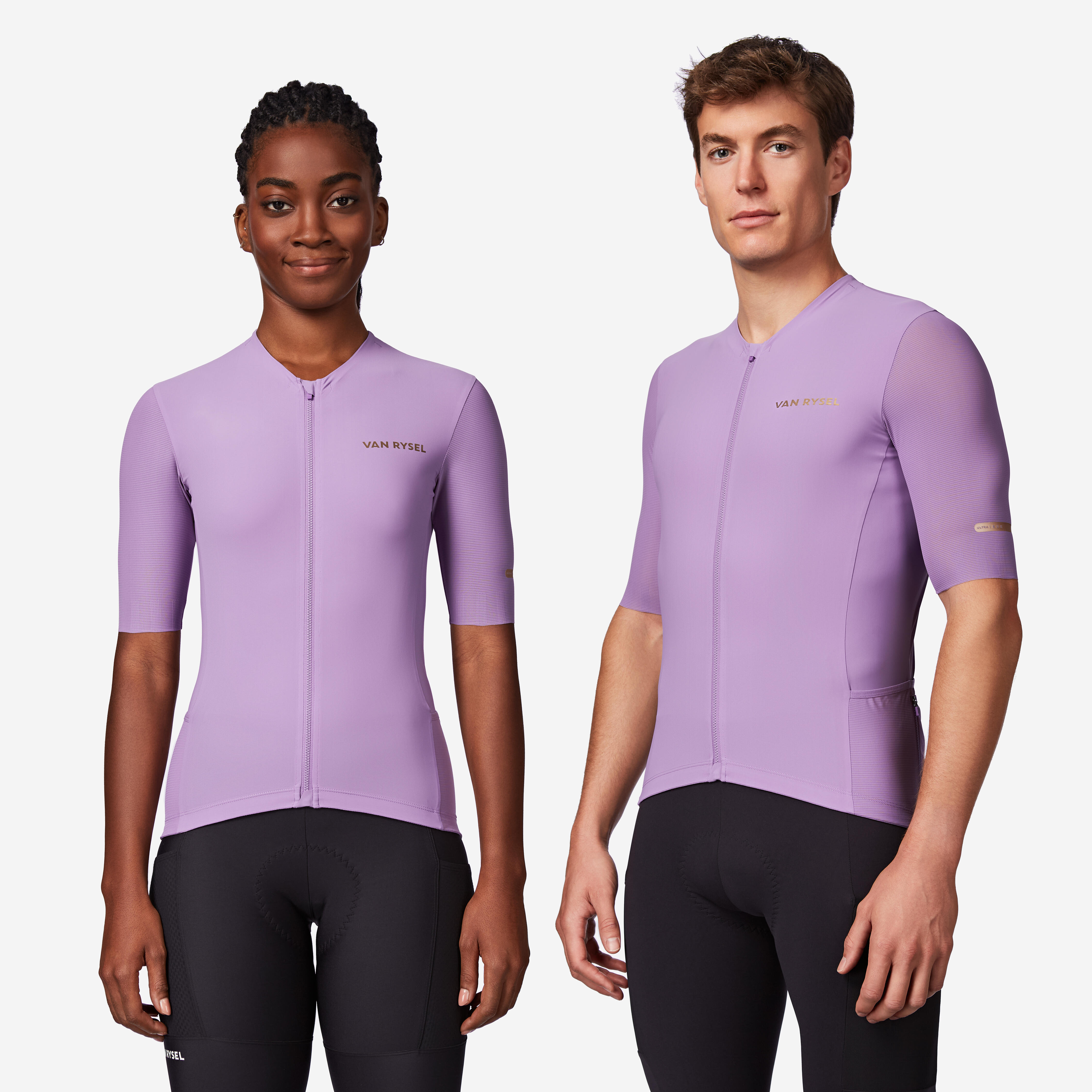 VAN RYSEL Unisex cyklistický dres EDR ULTRA krátky rukáv fialový M