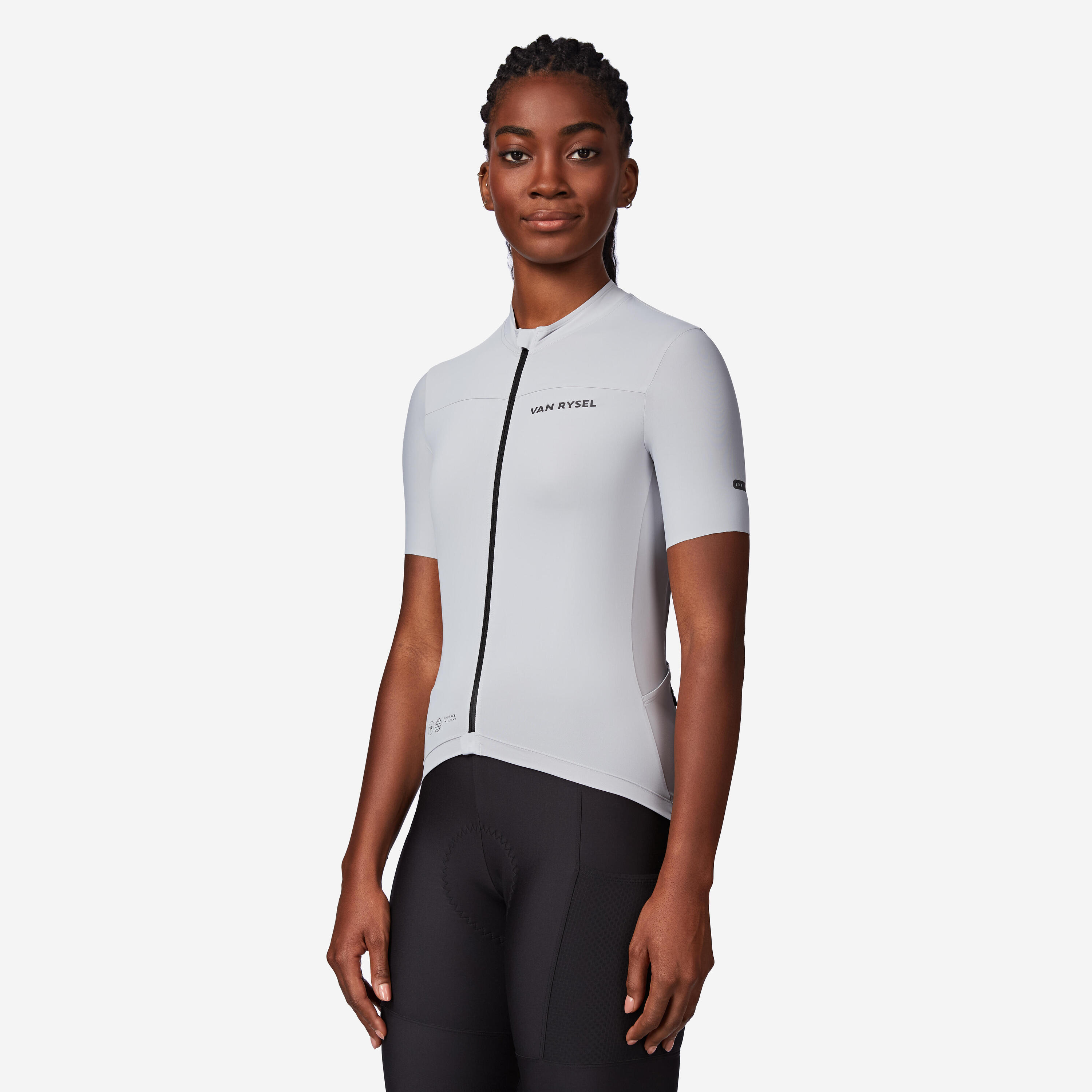 Maillot de vélo de route à manches courtes ajusté femme, EDR 2 8/8