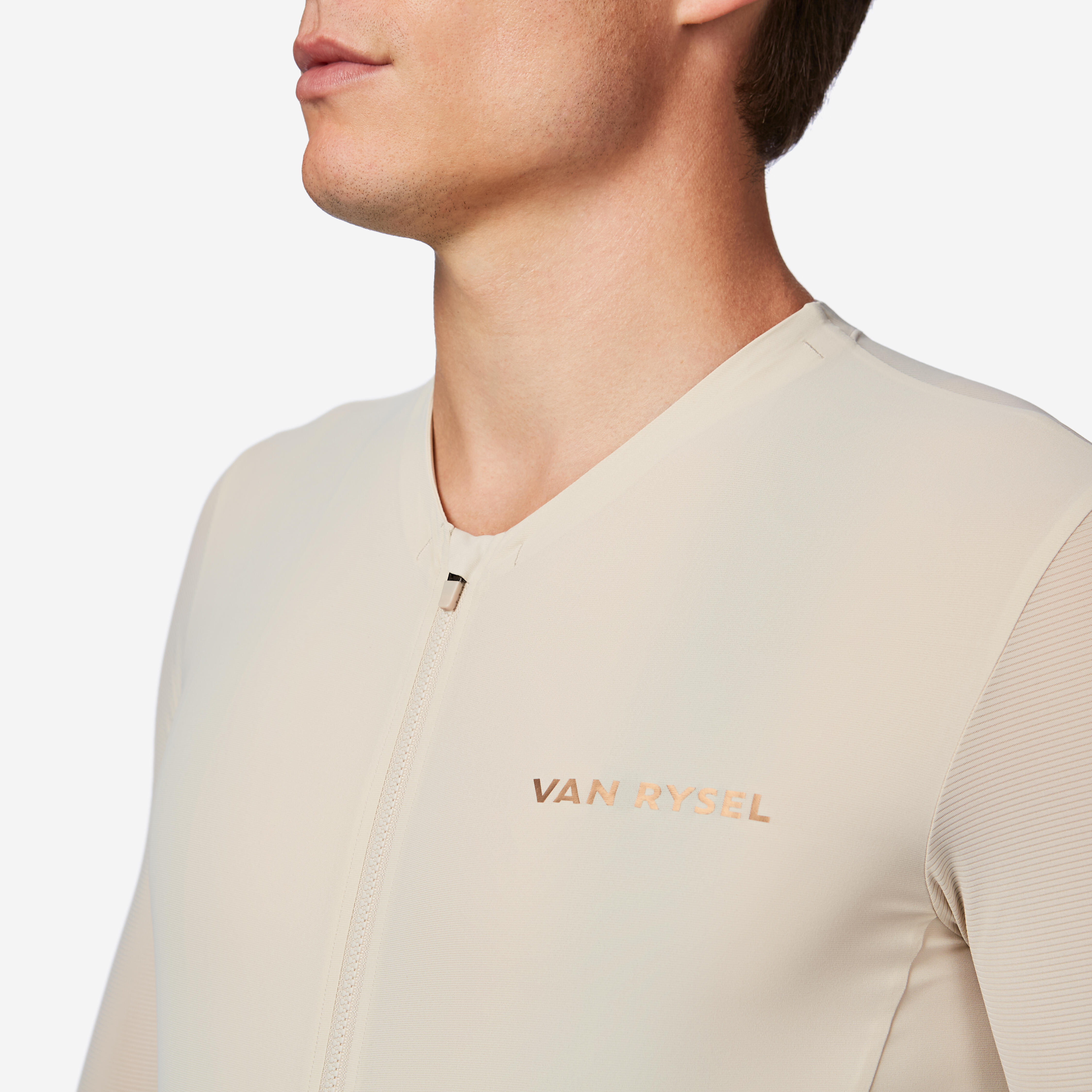 VAN RYSEL Unisex cyklistický dres EDR ULTRA krátky rukáv béžový L · záber 8