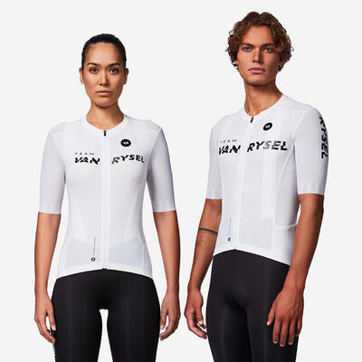 Maglia ciclismo adulto unisex Van Rysel RACER 2 bianca