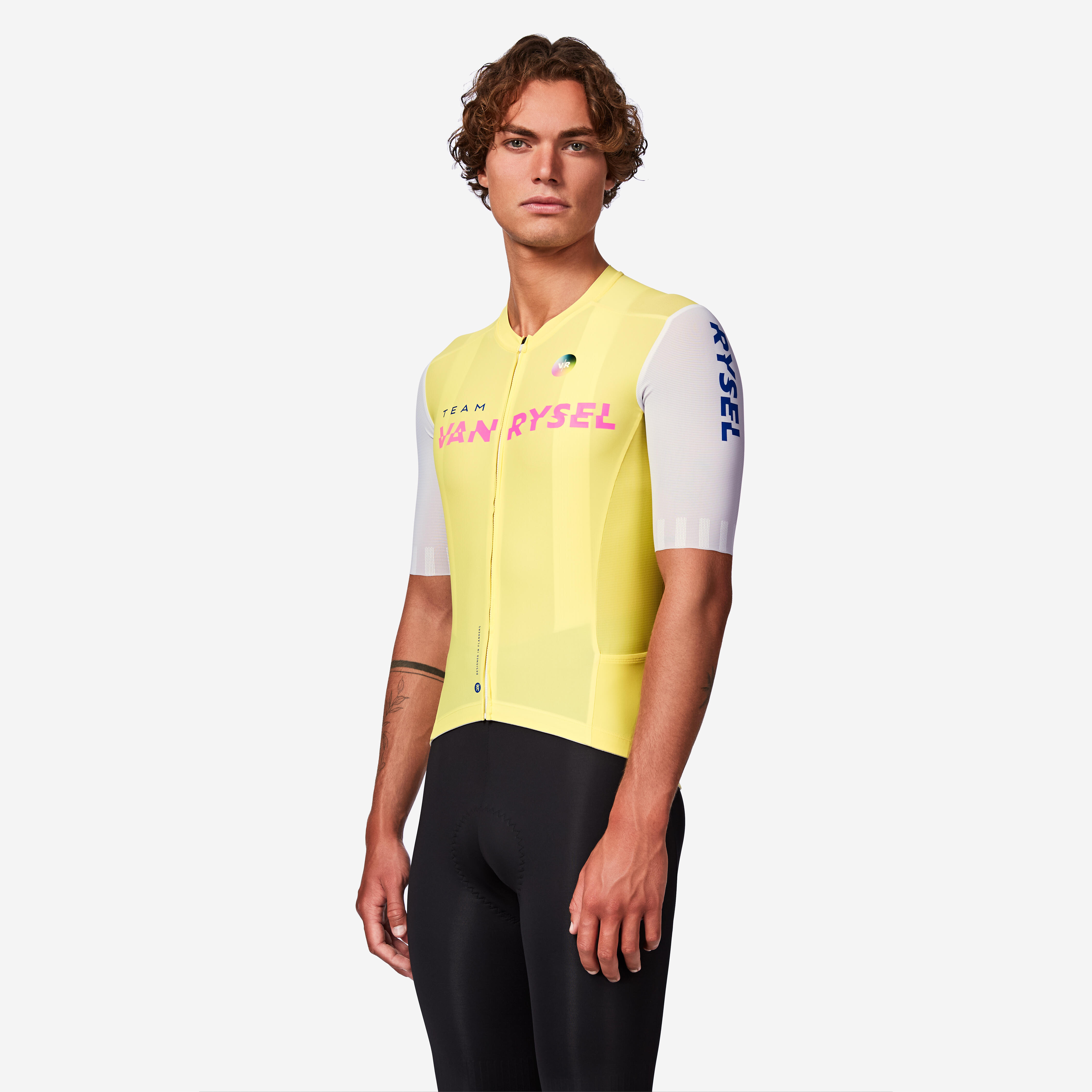 VAN RYSEL Unisex cyklistický dres RCR-R 2 Team krátky rukáv žltý L · záber 11