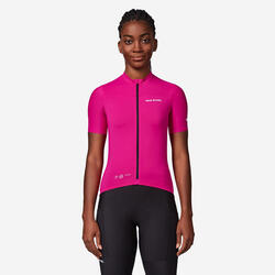 Maillot vélo route manches courtes été ajusté femme - EDR 2 rose