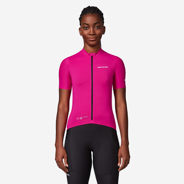 Radtrikot kurzarm Rennrad „EDR 2" Damen rosa