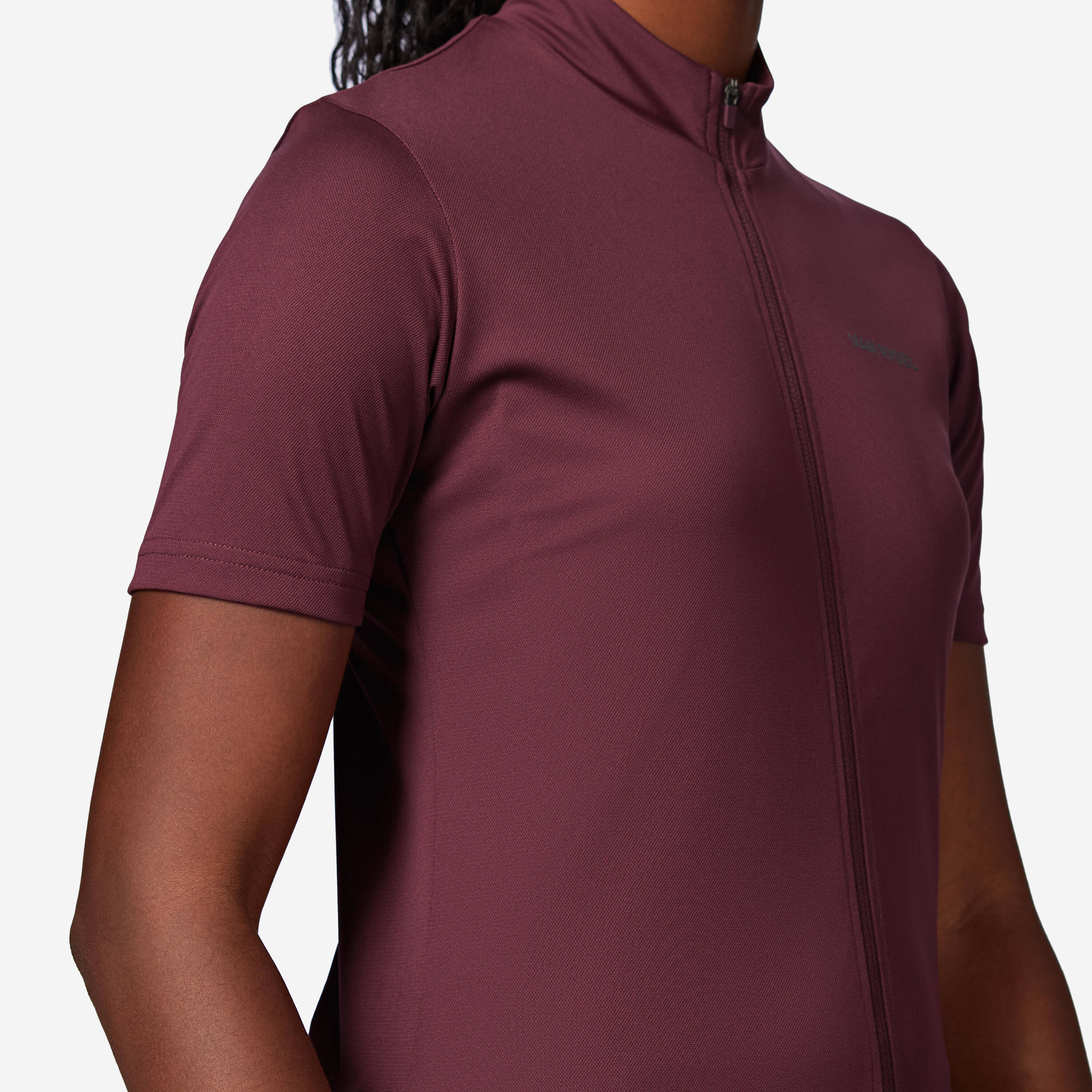 Women's Short-Sleeved Road Cycling Jersey, Essential - Burgundy -  5