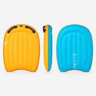 Inflatable bodyboard, orange and blue
