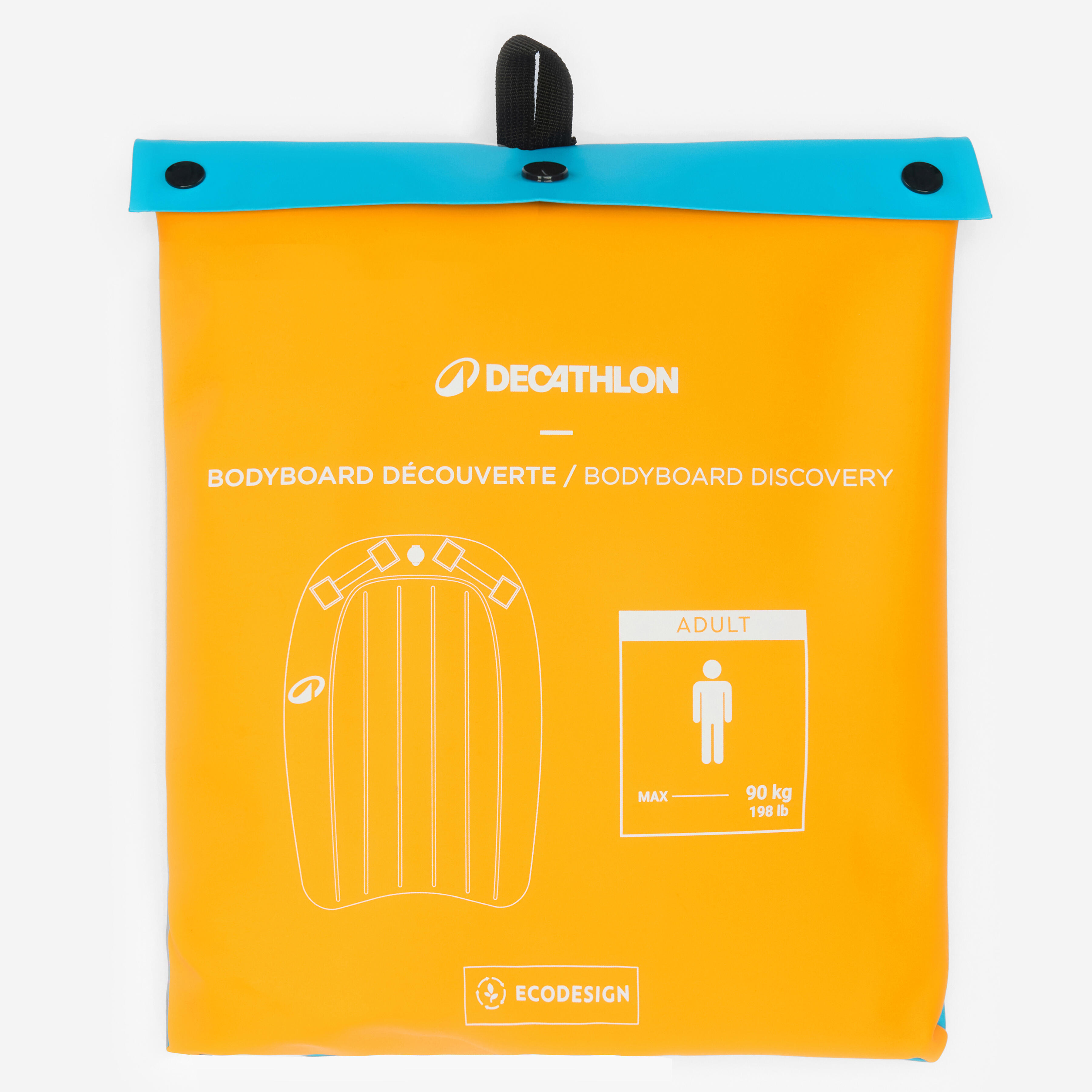 DECATHLON Nafukovací bodyboard oranžovo-modrý bez · záber 8