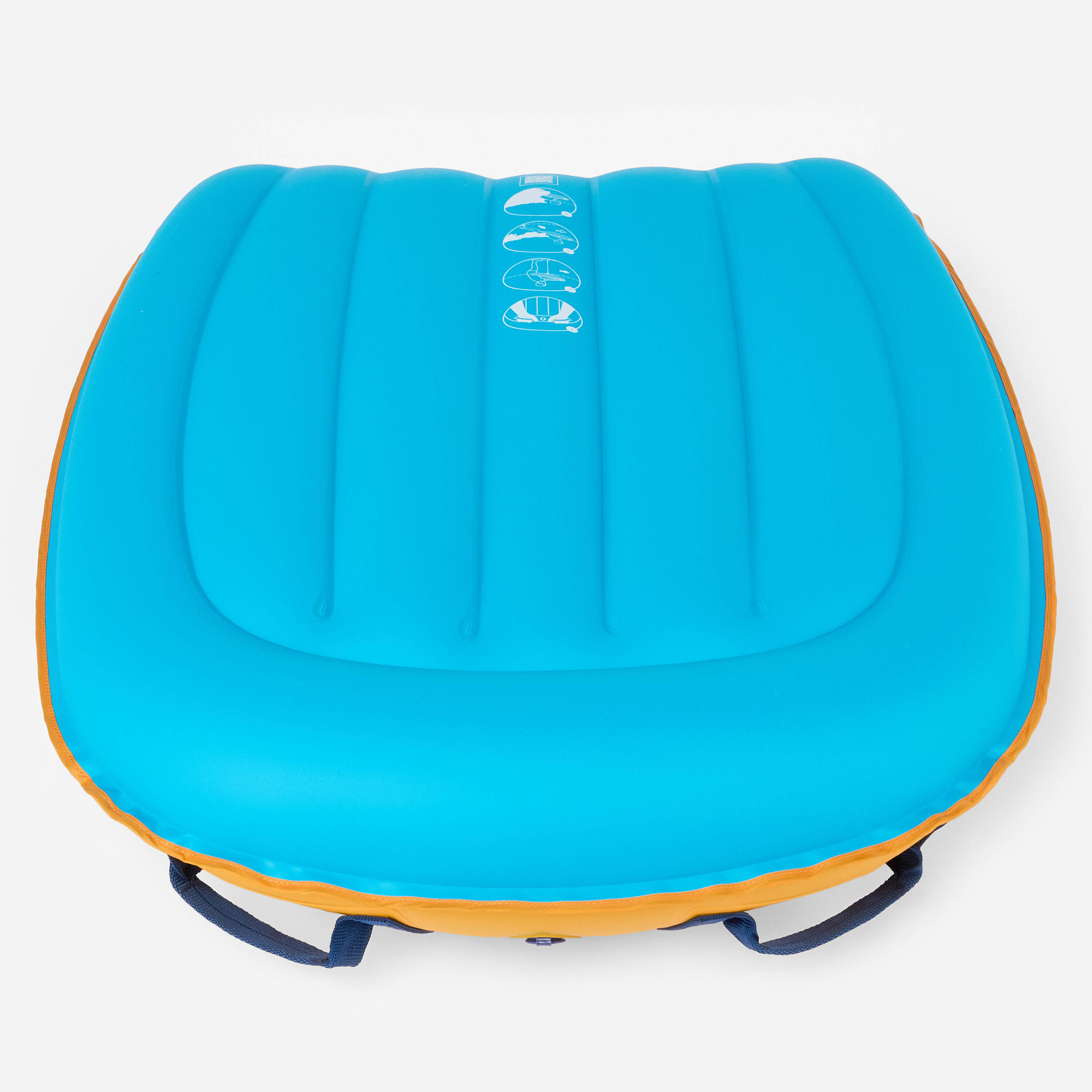 Inflatable bodyboard, orange and blue -  4