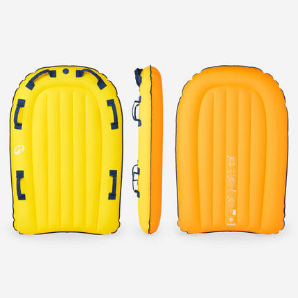 Planche bodyboard gonflable tandem, jaune et orange