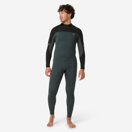 Combinaison intégrale surf caoutchouc naturel 3/2 mm homme, 500 kaki noir