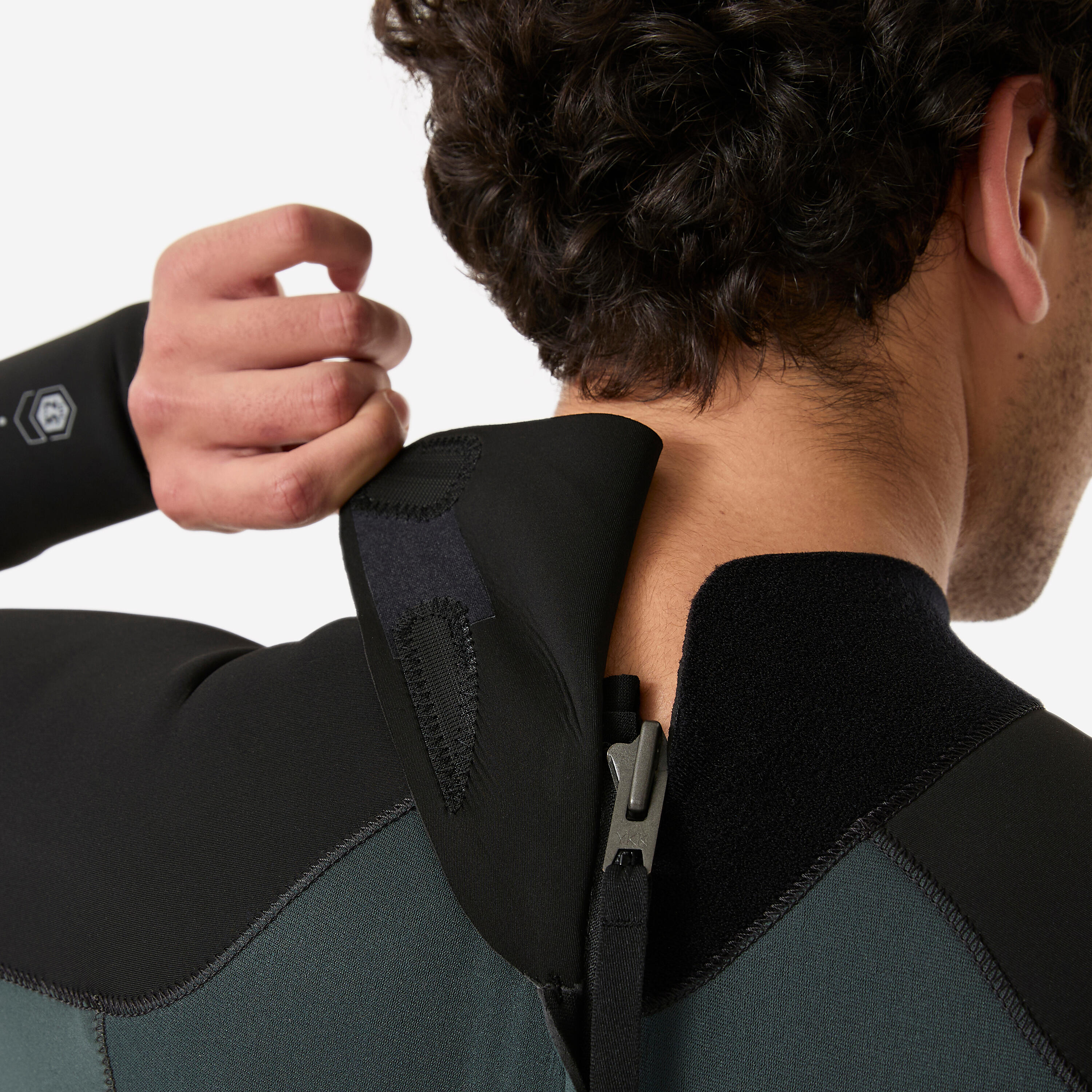 Combinaison intégrale surf caoutchouc naturel 3/2 mm homme, 500 kaki noir 5/10