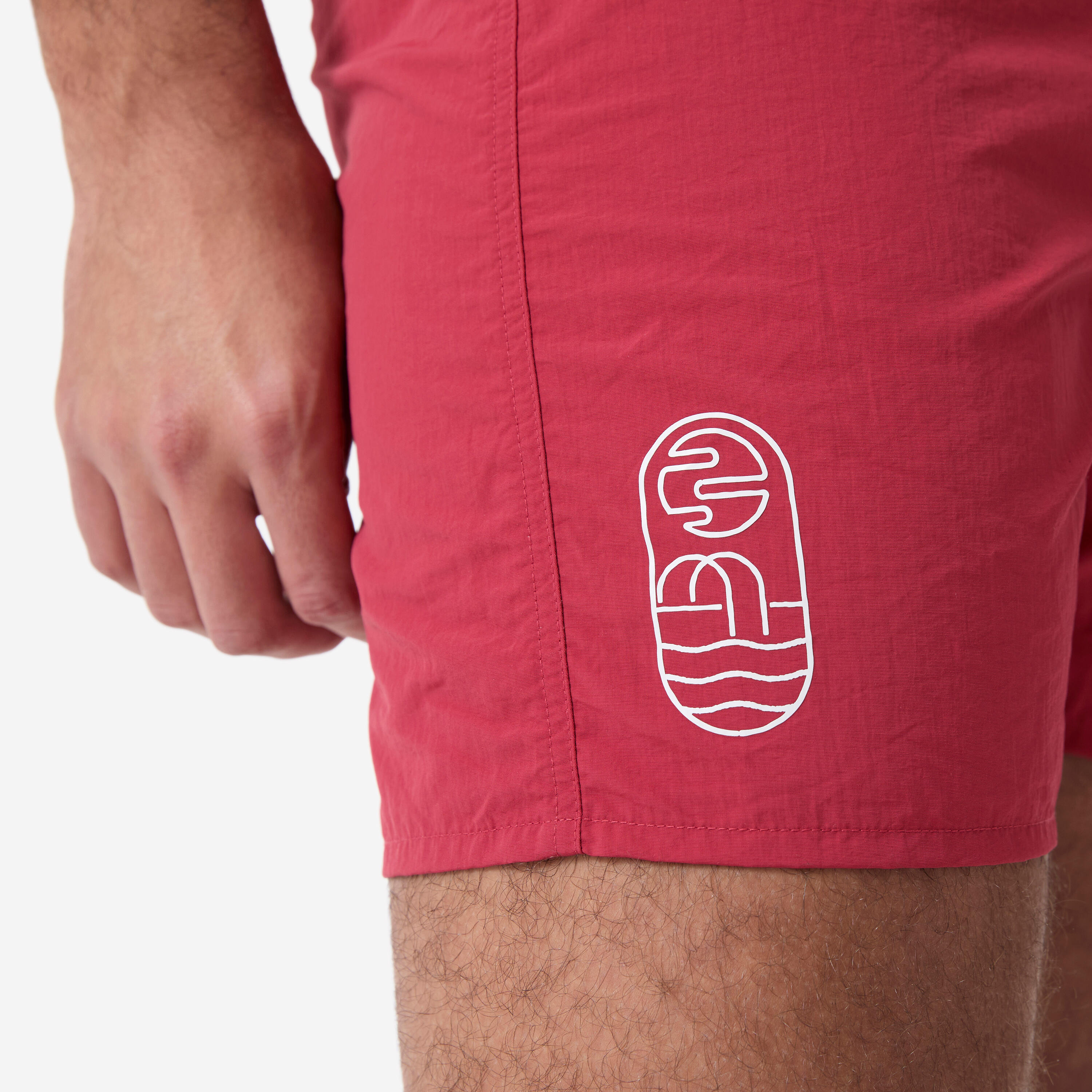 Calções de Natação Homem 100 Basic Vermelho 5/5