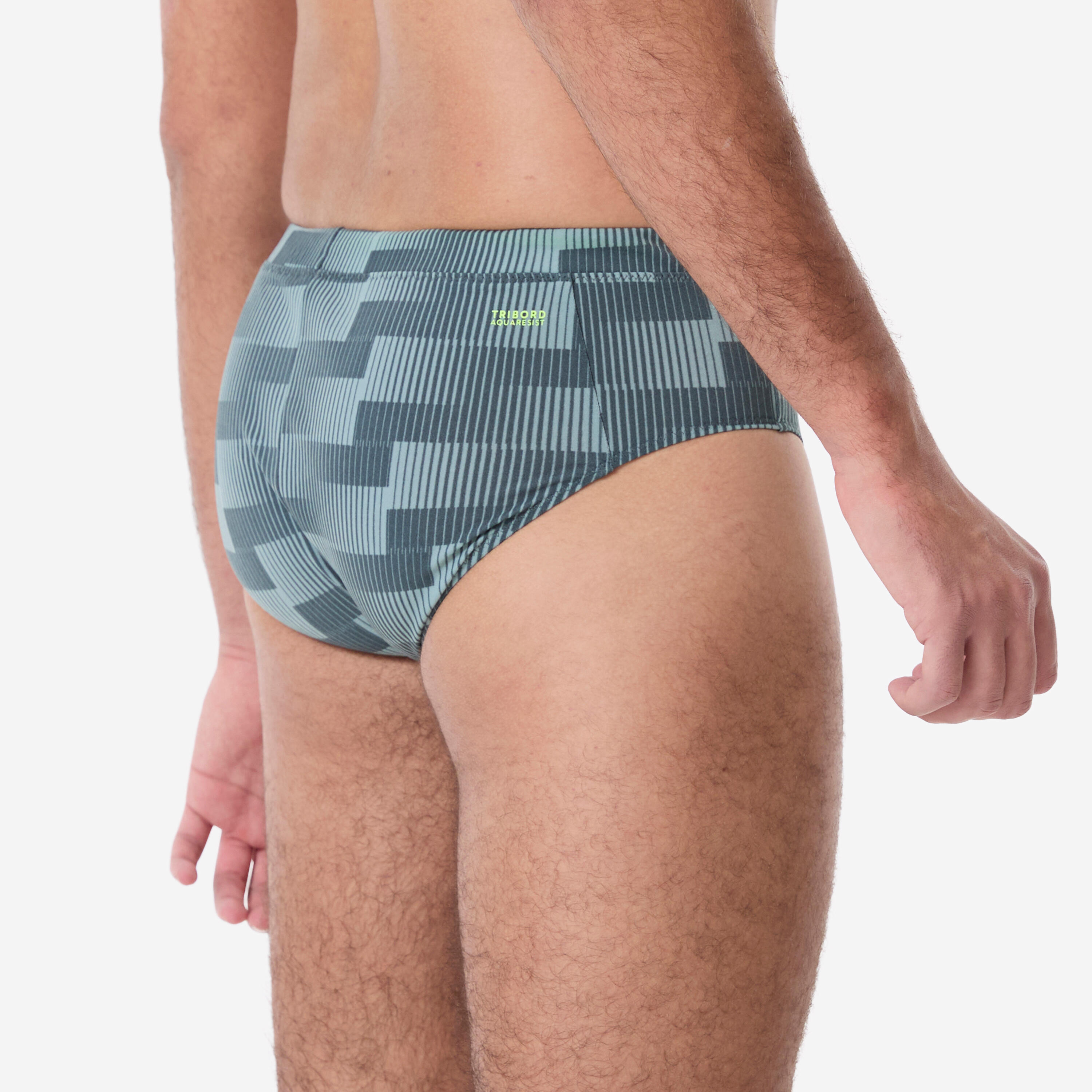 Bañador Hombre Natación Slip Plus Caqui 4/6