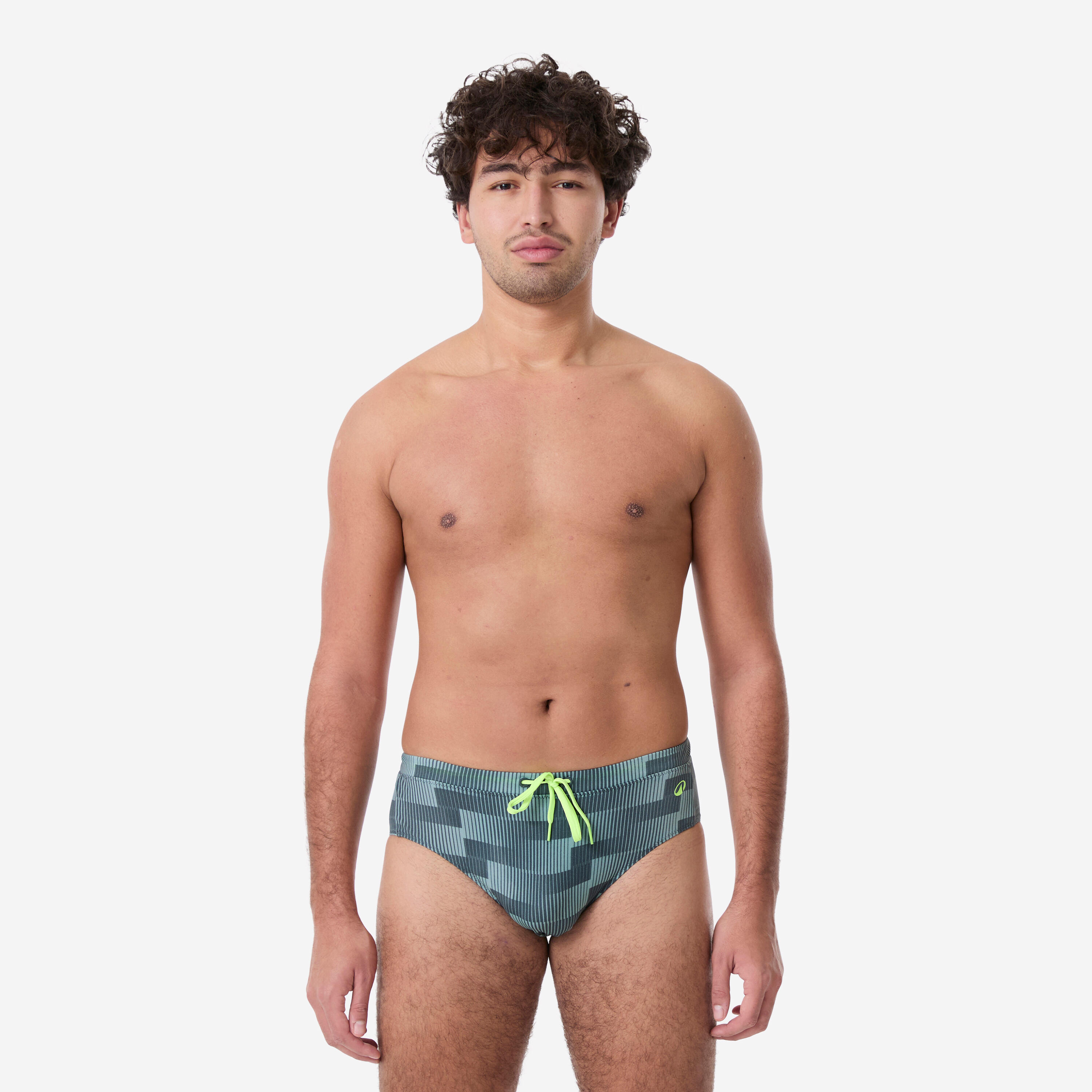 Bañador Hombre Natación Slip Plus Caqui 2/6