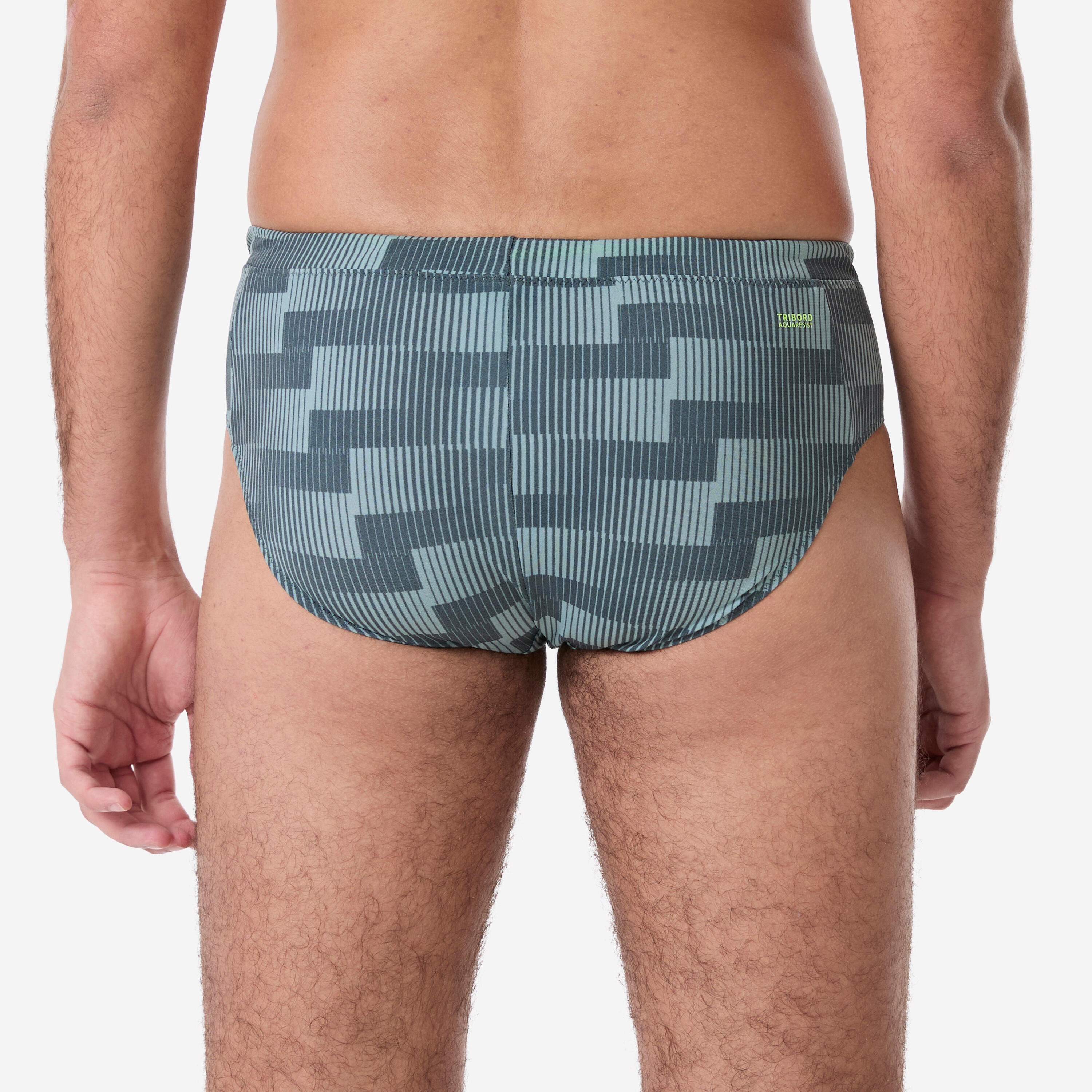 Bañador Hombre Natación Slip Plus Caqui 3/6