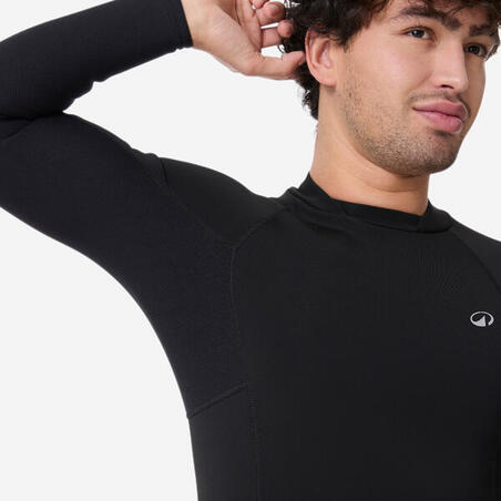 Футболка чоловіча 900 для серфінгу з довгими рукавами з неопрену 1,5 мм чорна