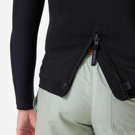 Футболка чоловіча 900 для серфінгу з довгими рукавами з неопрену 1,5 мм чорна