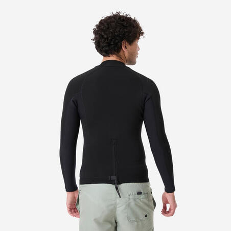 Футболка чоловіча 900 для серфінгу з довгими рукавами з неопрену 1,5 мм чорна