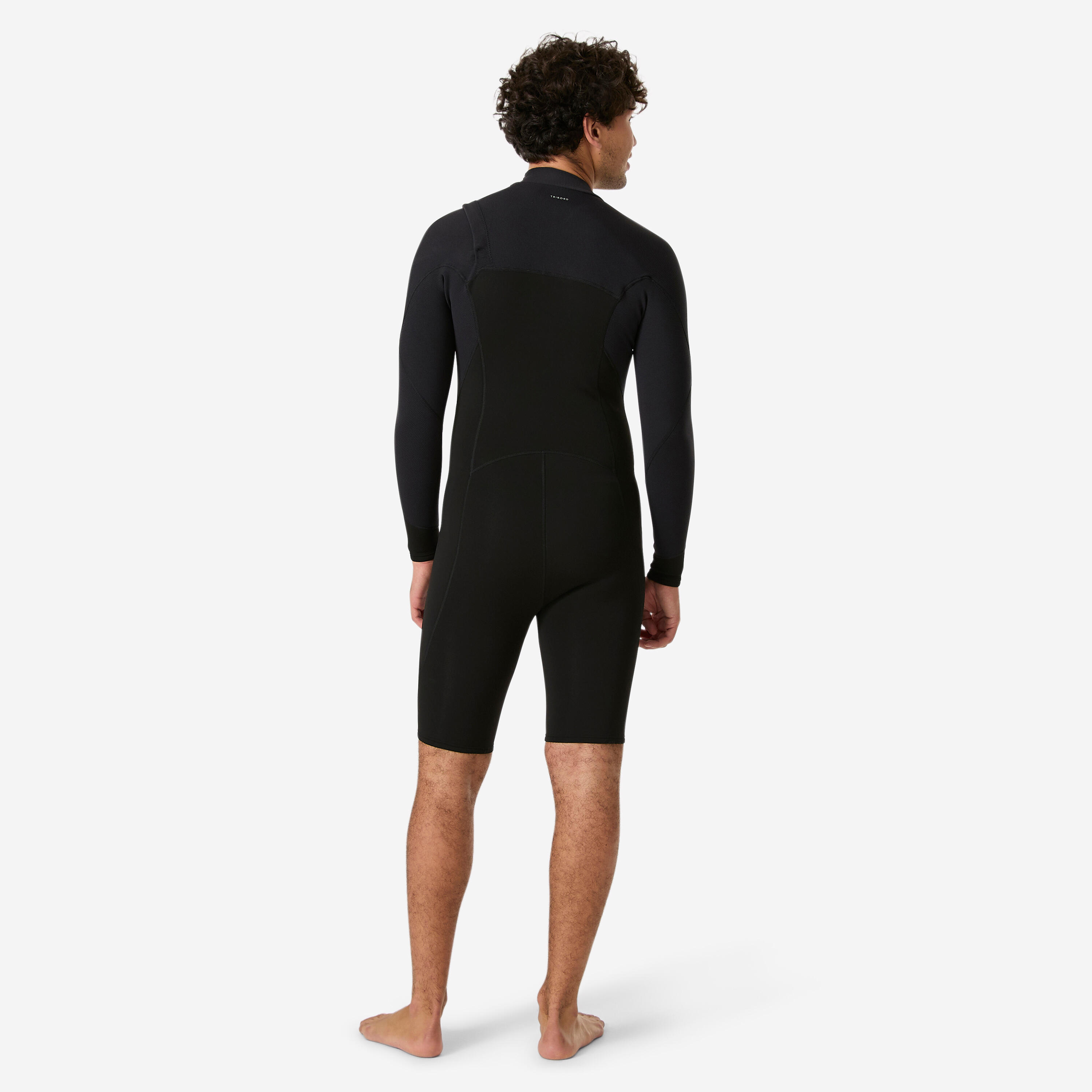 Combinaison shorty manches longues springsuit surf 1,5mm no zip homme, 900 noir 2/8