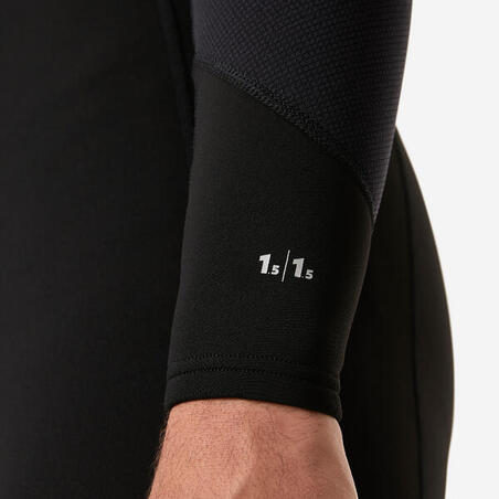 Гідрокостюм чоловічий 900 для серфінгу з довгими рукавами чорний