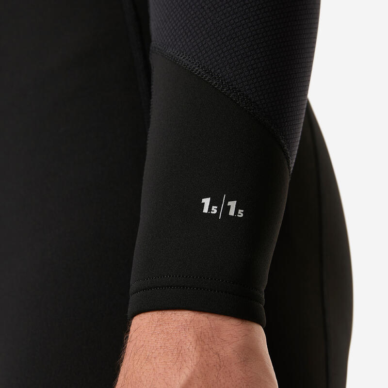 Combinezon shorty cu mâneci lungi springsuit surf 1,5mm fără fermoar 900 Bărbați