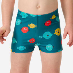 Boxer de bain bébé / enfant vert foncé imprimé sun