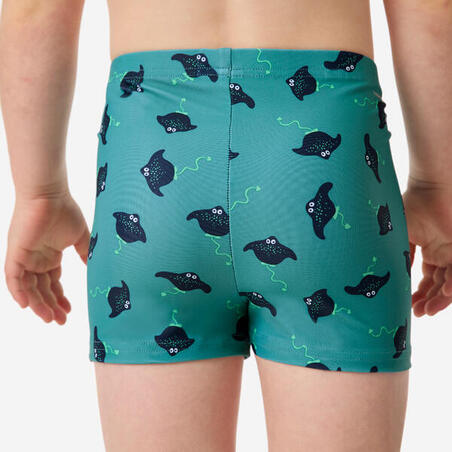 Плавки-боксери дитячі для плавання сині з принтом