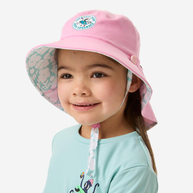 Sombrero Bebé Blanco-Verde Poulpy Anti-UV Reversible