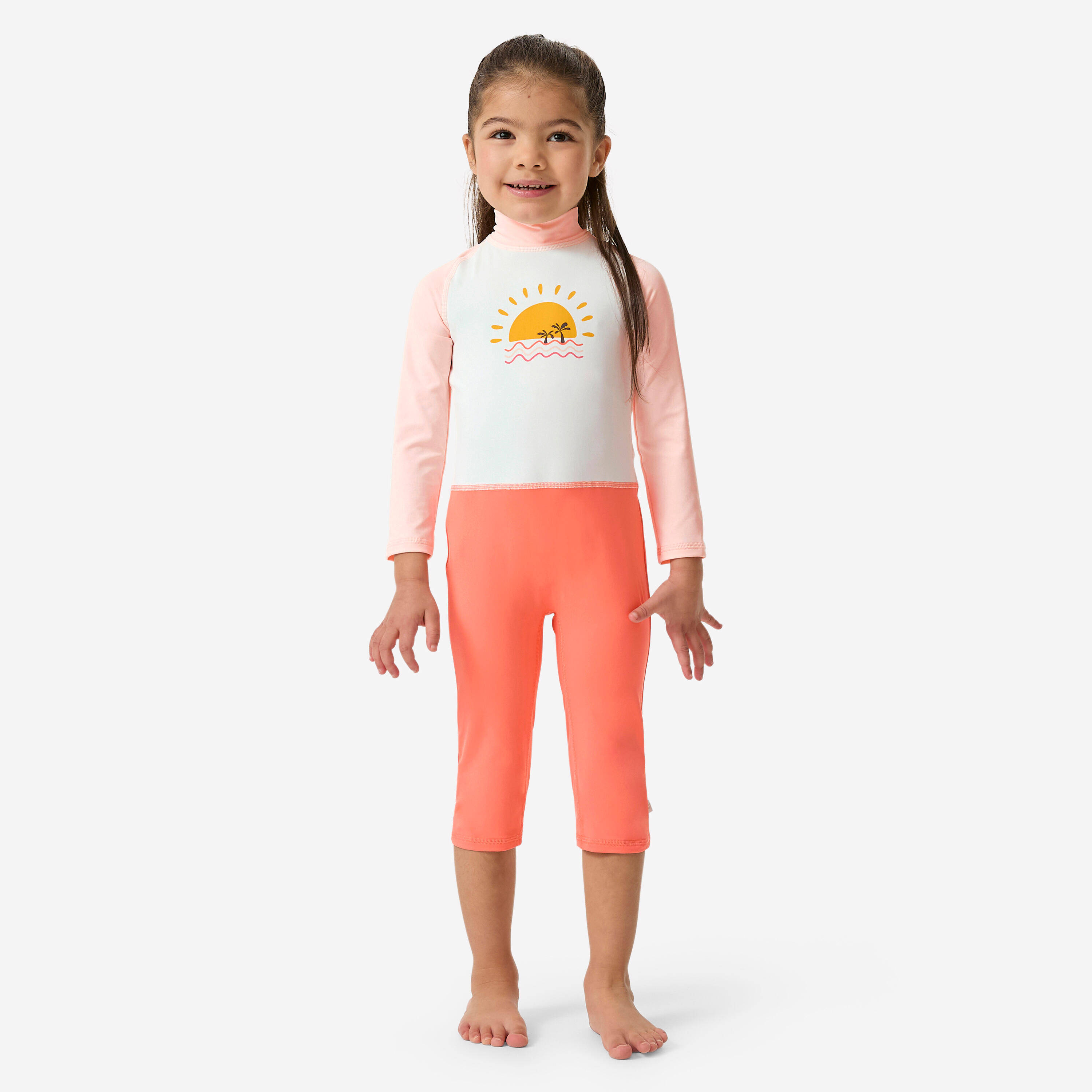Baby/Kids' Long Sleeve UV Swim Suit Pink Print Protective & Comfortable -  2