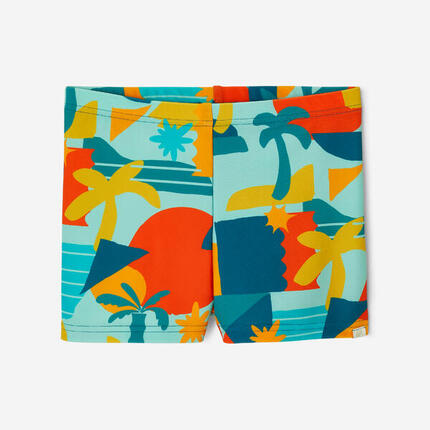 Boxer de bain bébé / enfant bleu imprimé crabes