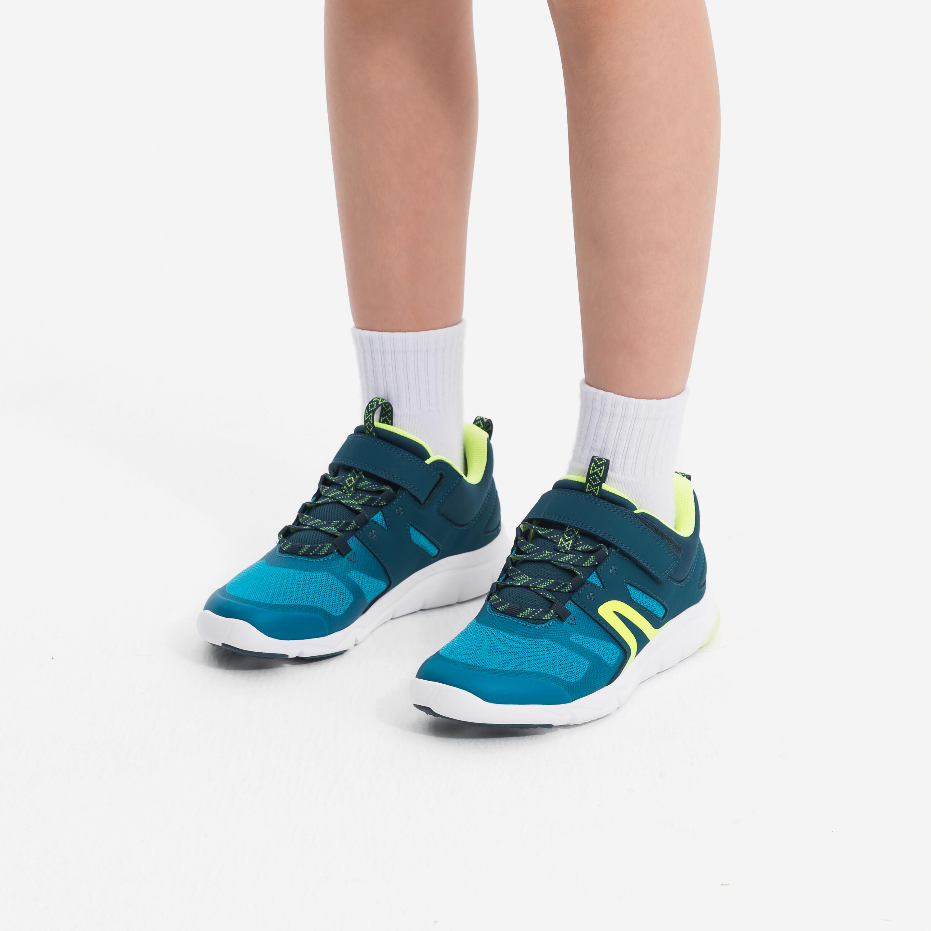 Gebraucht - Sportschuhe Kinder Klettverschluss atmungsaktiv - PW540 blau/gelb 10/15