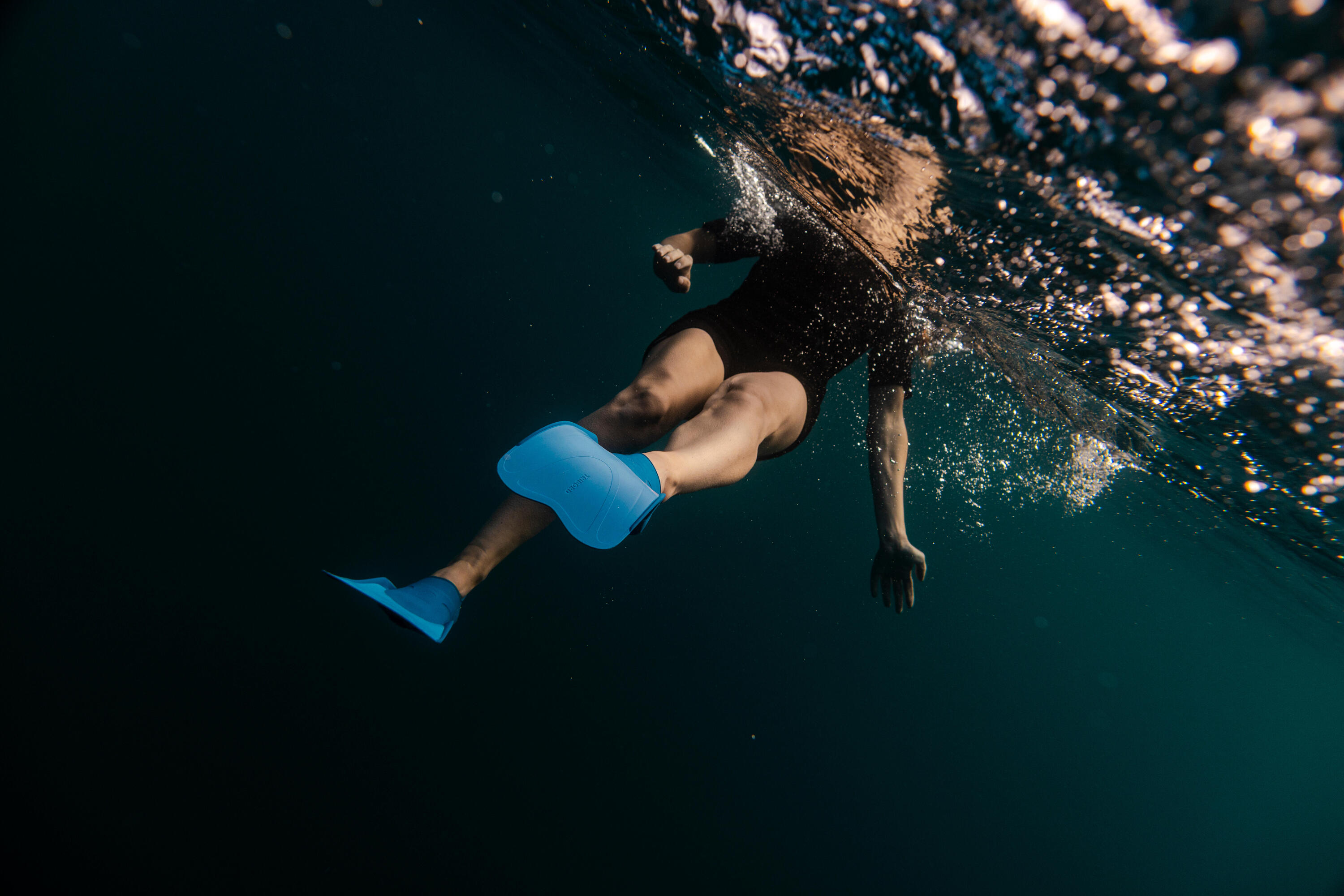Pinne subacquea snorkeling FF100 azzurre 8/9