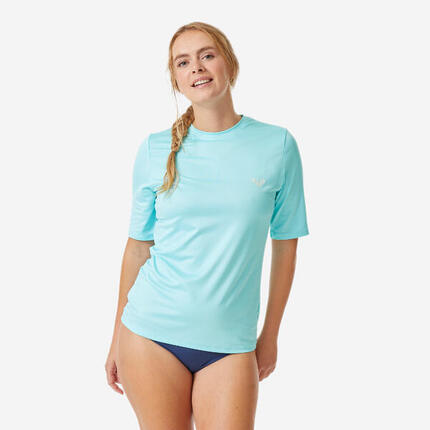 Tee shirt anti uv surf femme, bleu