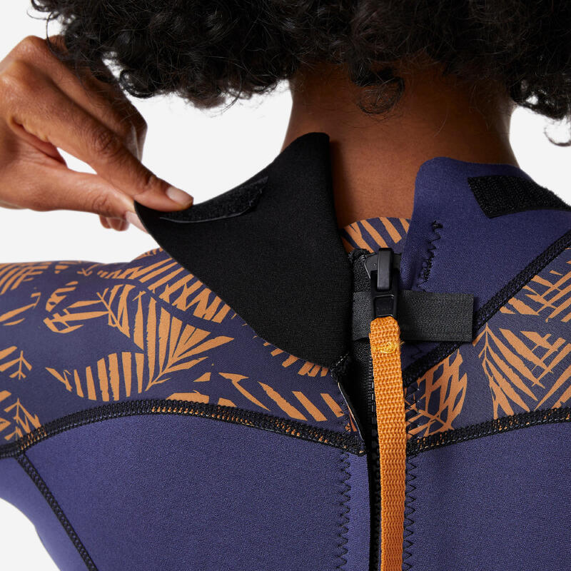 Combinezon neopren shorty 2/2 mm dual zip Mers acvatic Leaf palm Damă