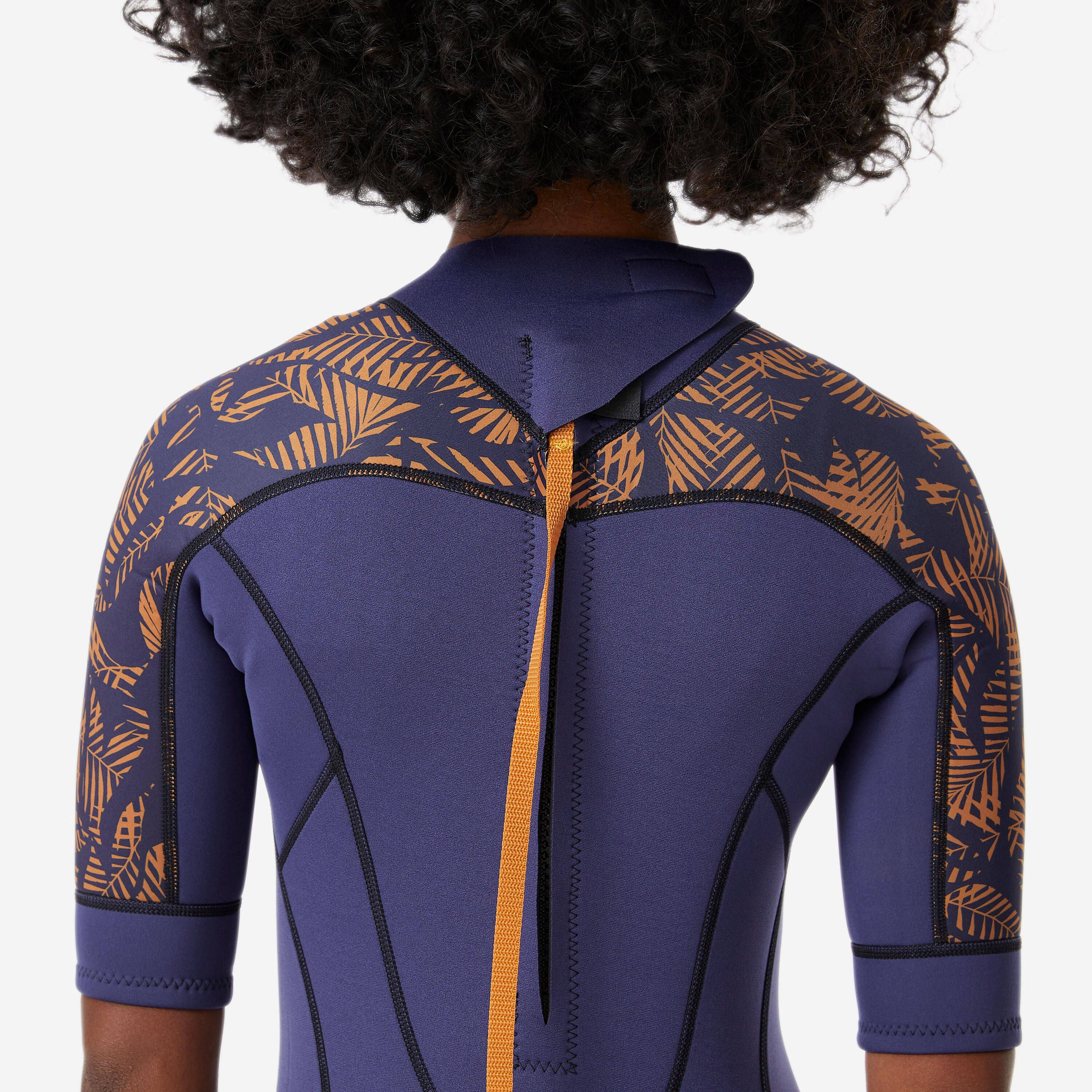 Combinaison néoprène shorty 2/2 mm dual zip longe côte femme, leaf palm 10/11