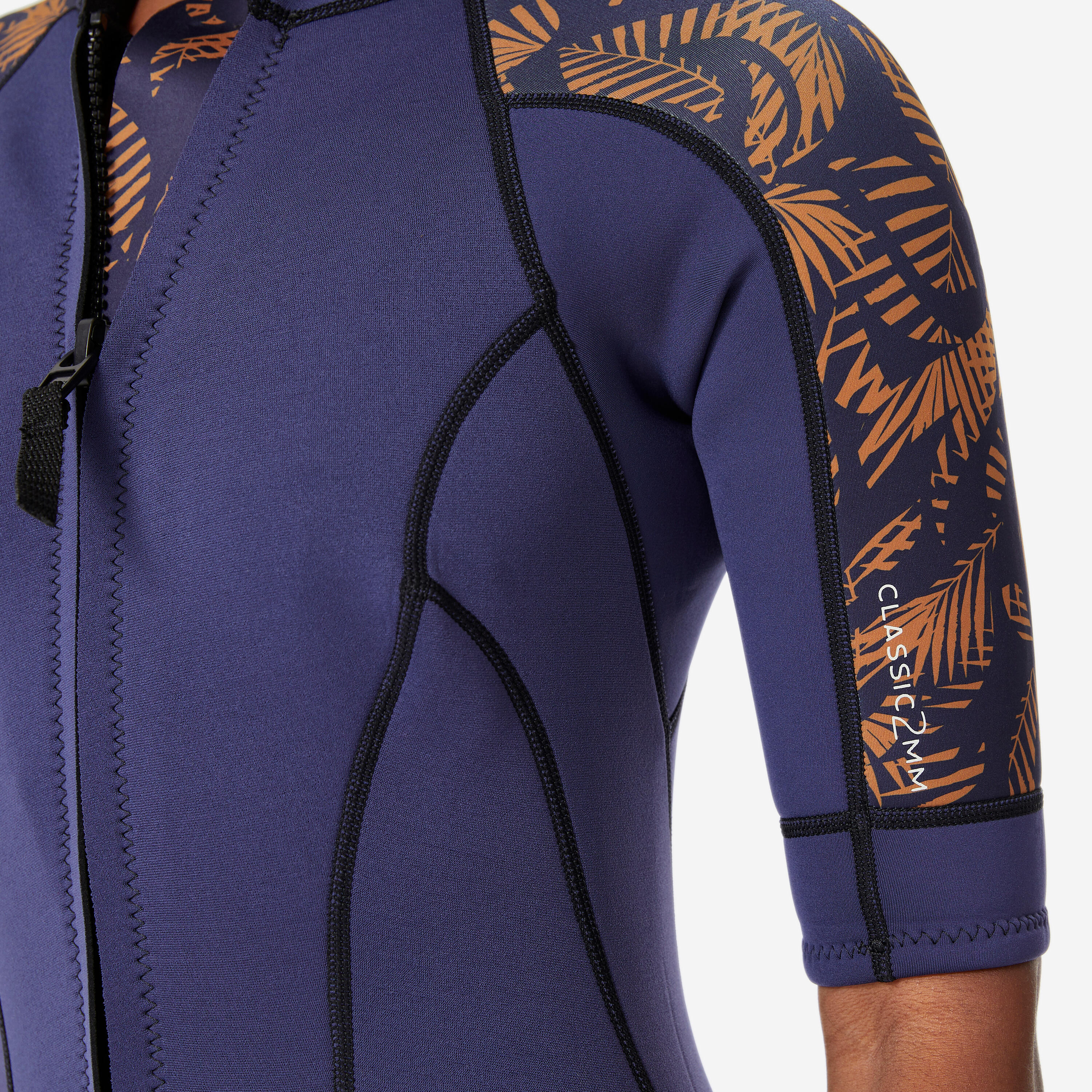 Combinaison néoprène shorty 2/2 mm dual zip longe côte femme, leaf palm 8/11
