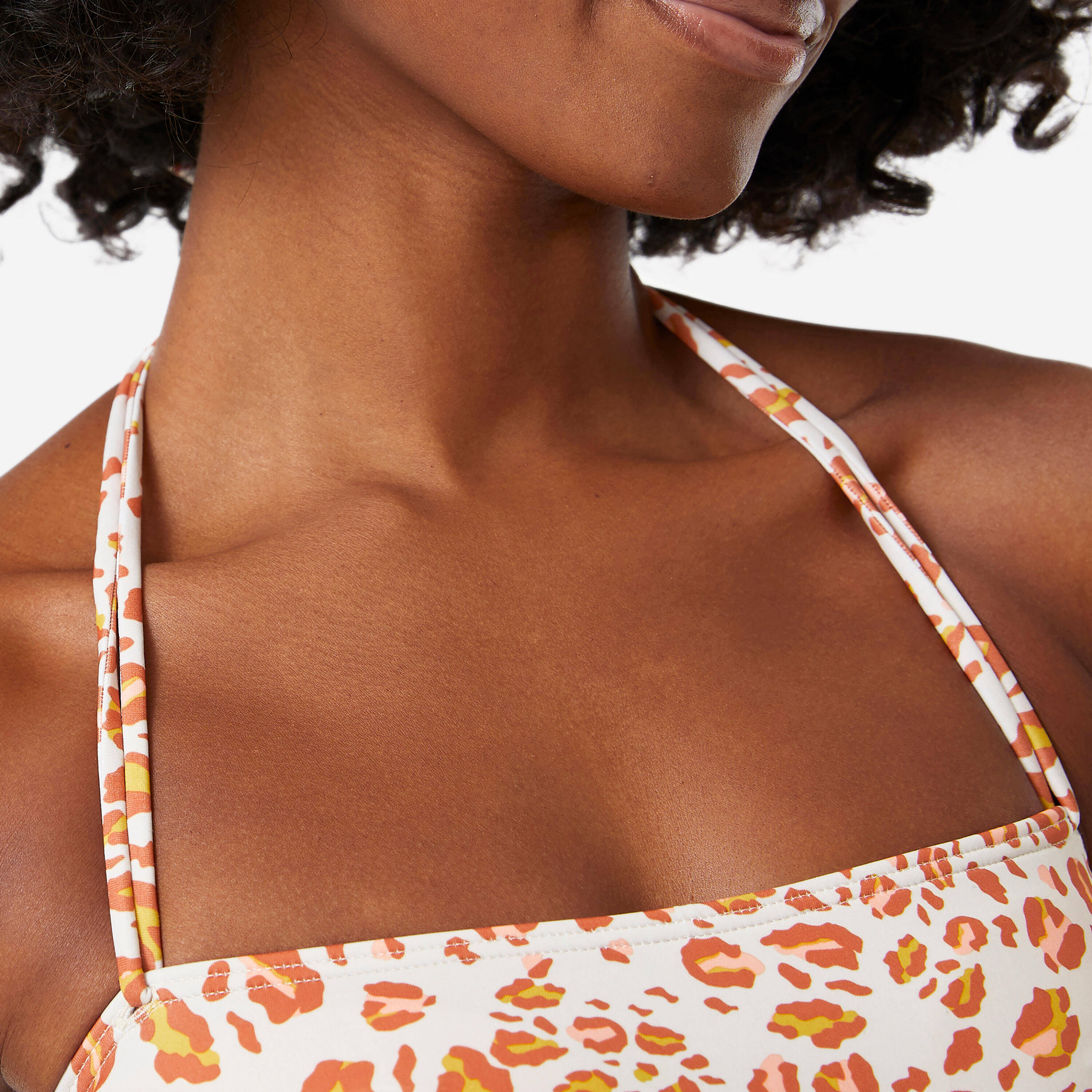 Women’s leopard bandeau bikini top, Laura Graou beige -  5